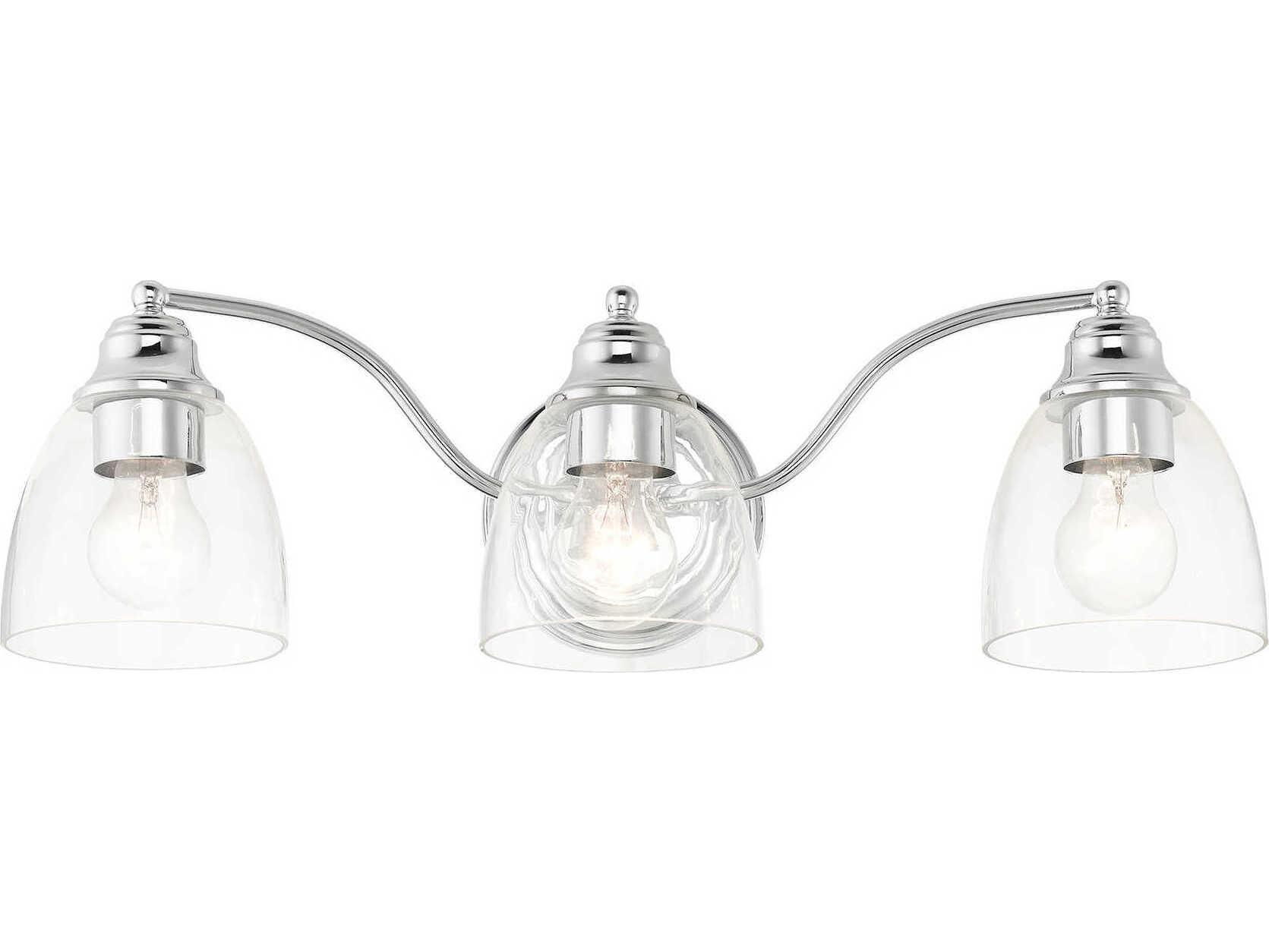 Livex Lighting Montgomery 3-Light Polished Chrome Glass Vanity Light