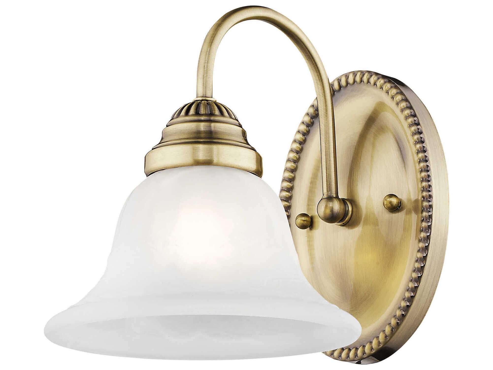 Livex Lighting Edgemont 1-Light Antique Brass Glass Wall Sconce
