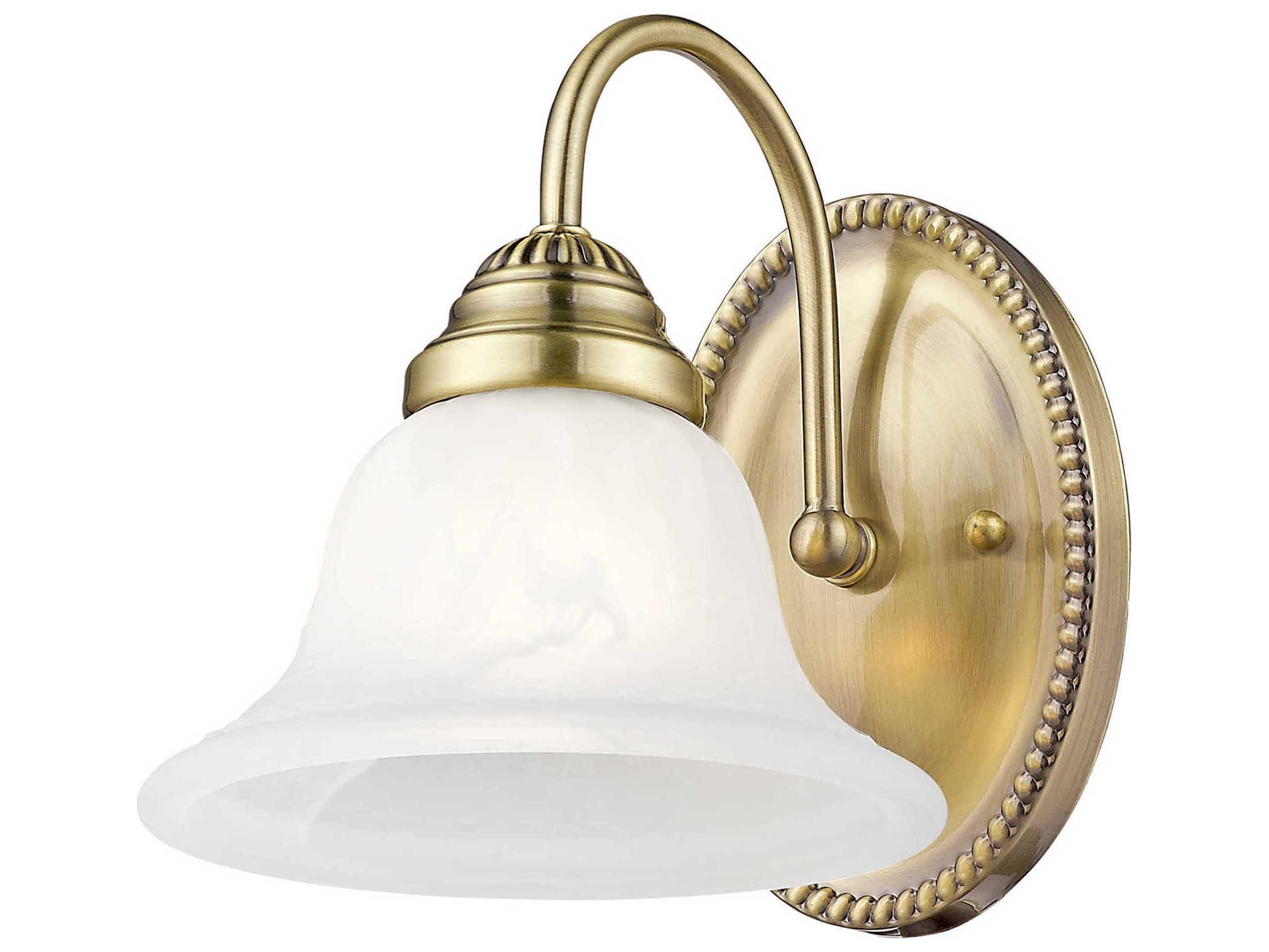 Livex Lighting Edgemont 1-Light Antique Brass Glass Wall Sconce