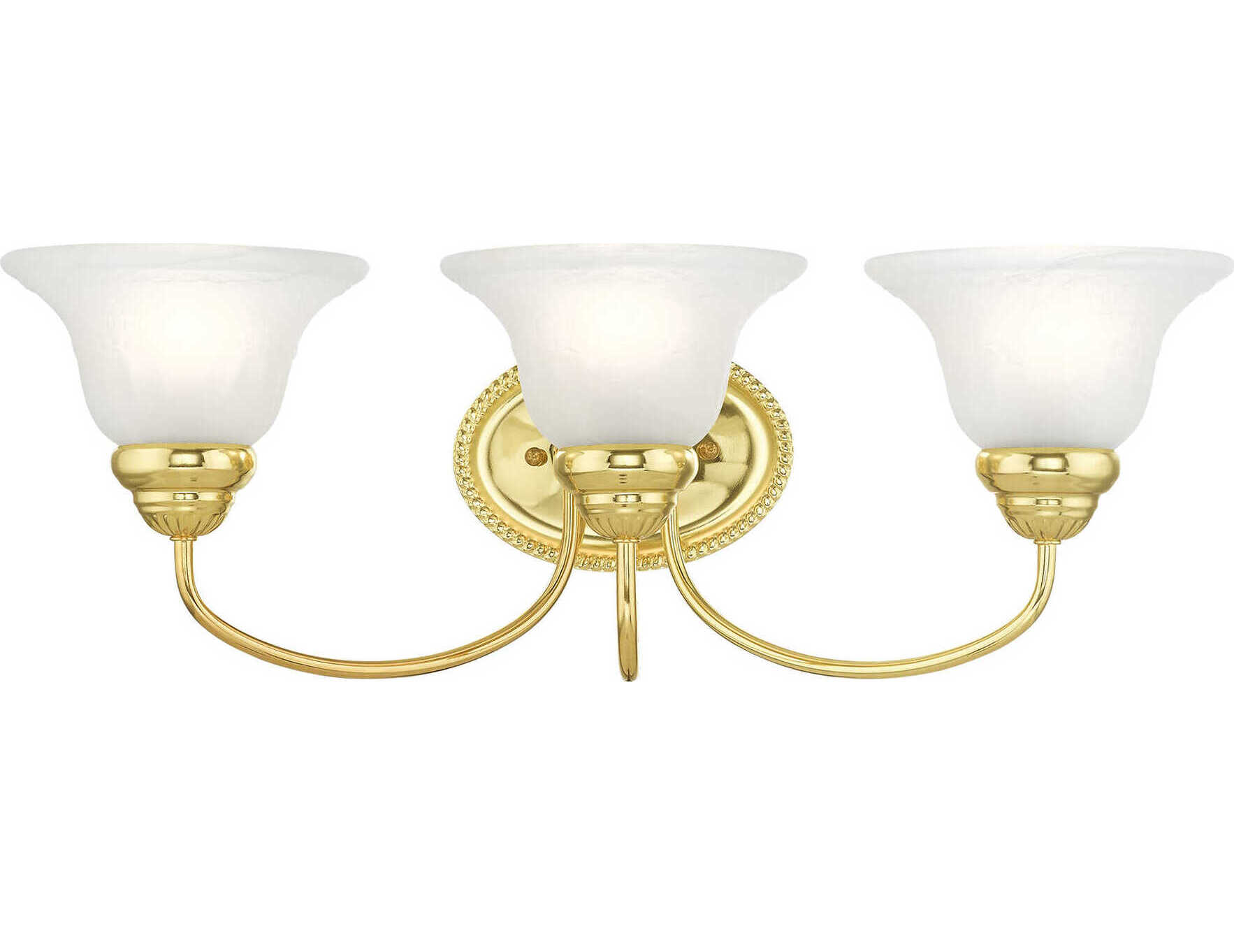 Livex Lighting Edgemont 3-Light Polished Brass White Glass Vanity Light