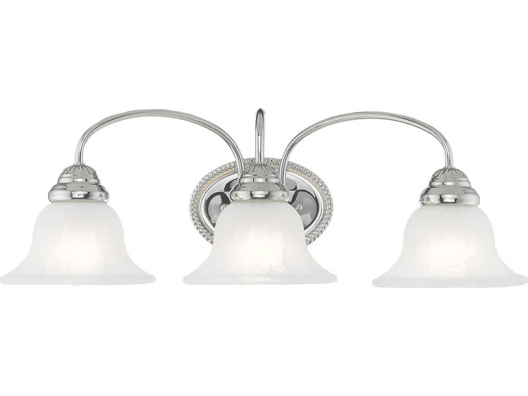 Livex Lighting Edgemont 3-Light Polished Chrome Glass Vanity Light