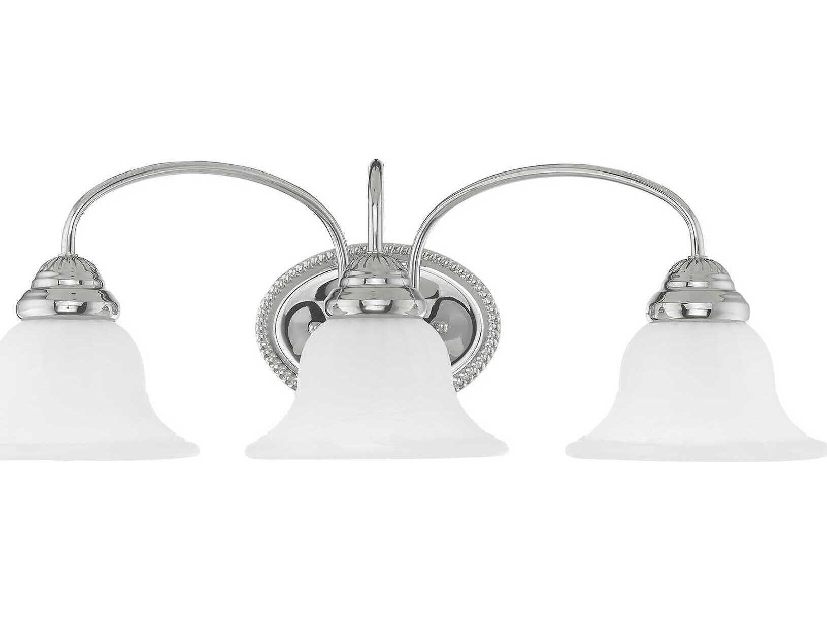 Livex Lighting Edgemont 3-Light Polished Chrome Glass Vanity Light