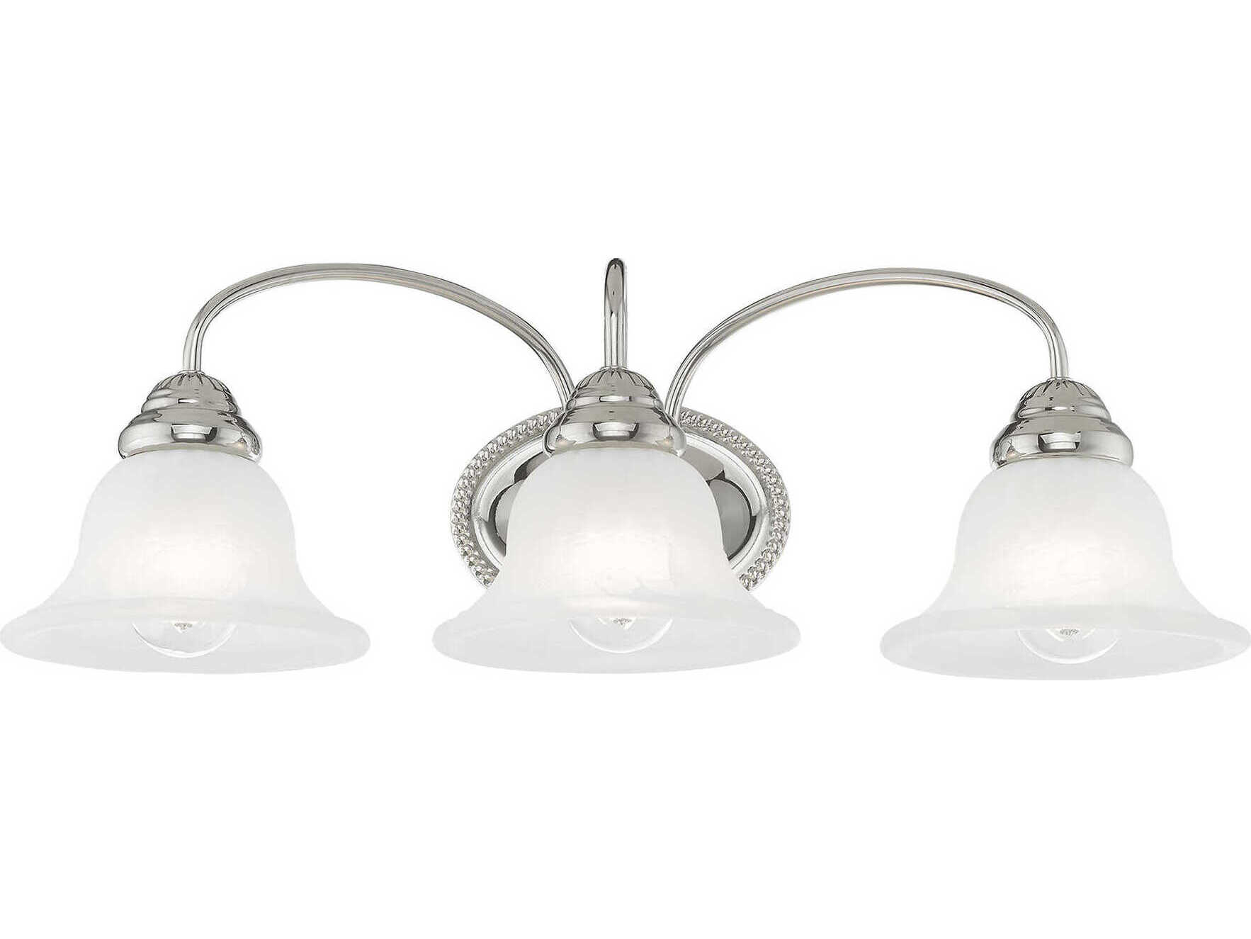 Livex Lighting Edgemont 3-Light Polished Chrome Glass Vanity Light