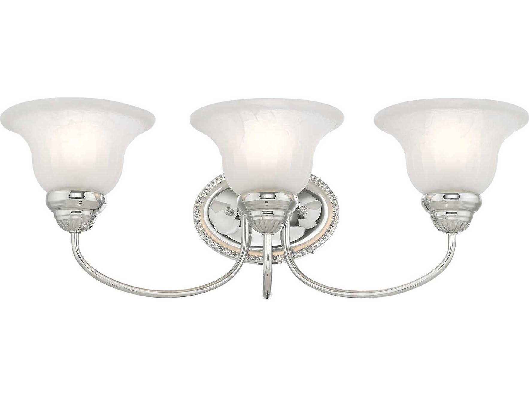 Livex Lighting Edgemont 3-Light Polished Chrome Glass Vanity Light