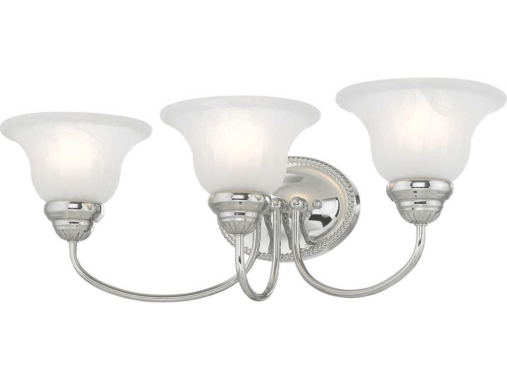 Livex Lighting Edgemont 3-Light Polished Chrome Glass Vanity Light