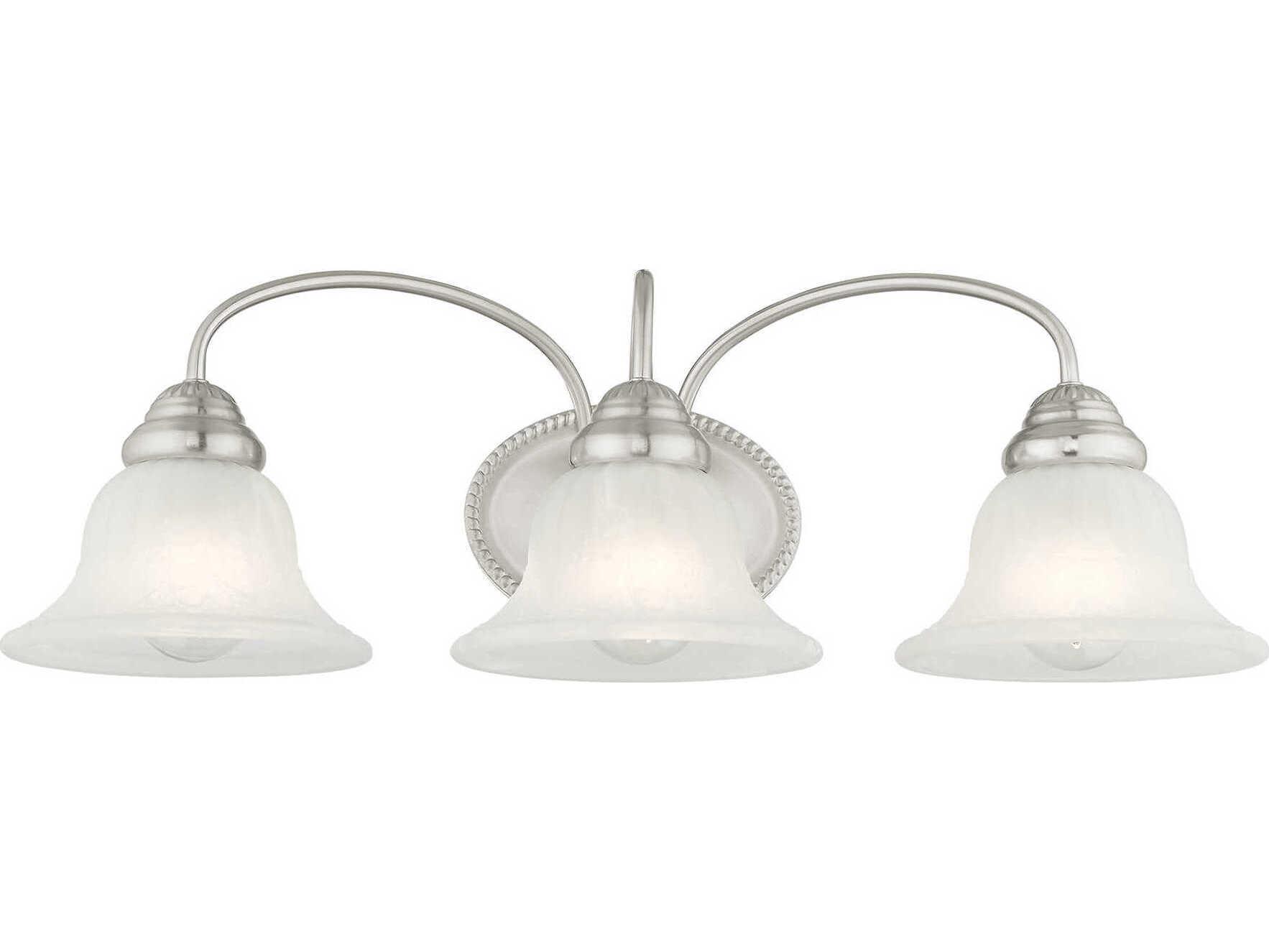 Livex Lighting Edgemont 3-Light Brushed Nickel Glass Vanity Light