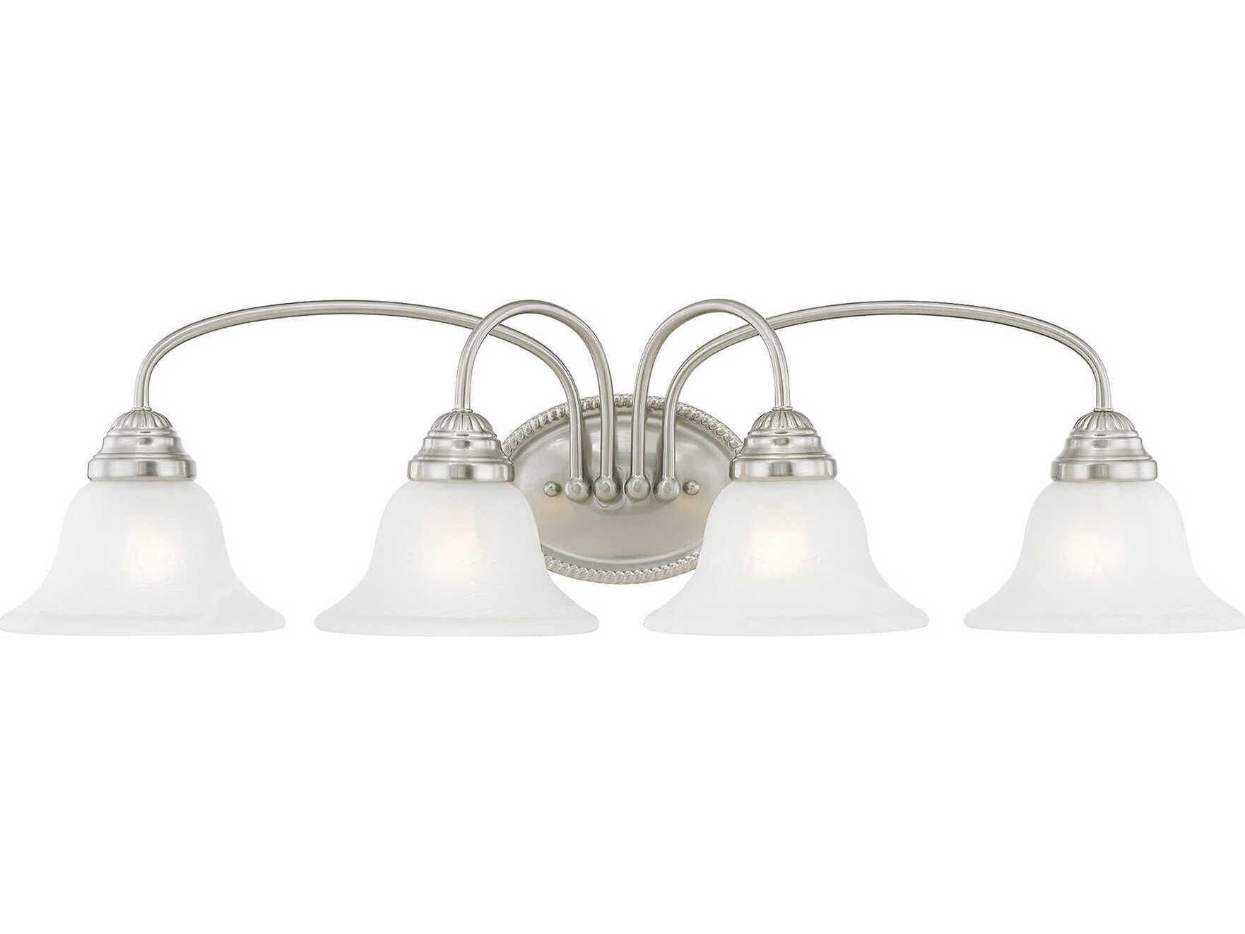 Livex Lighting Edgemont 4-Light Brushed Nickel Glass Vanity Light
