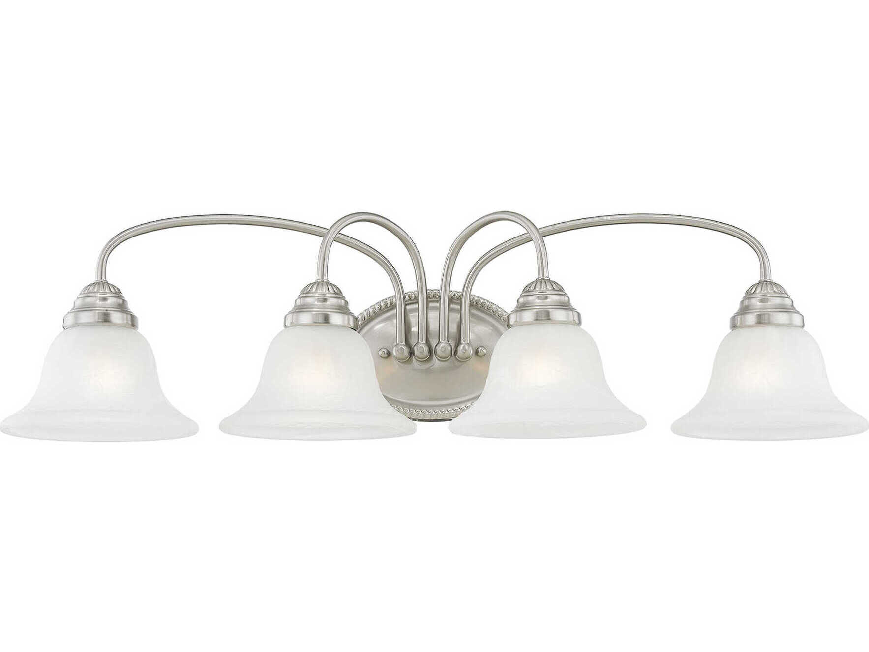Livex Lighting Edgemont 4-Light Brushed Nickel Glass Vanity Light