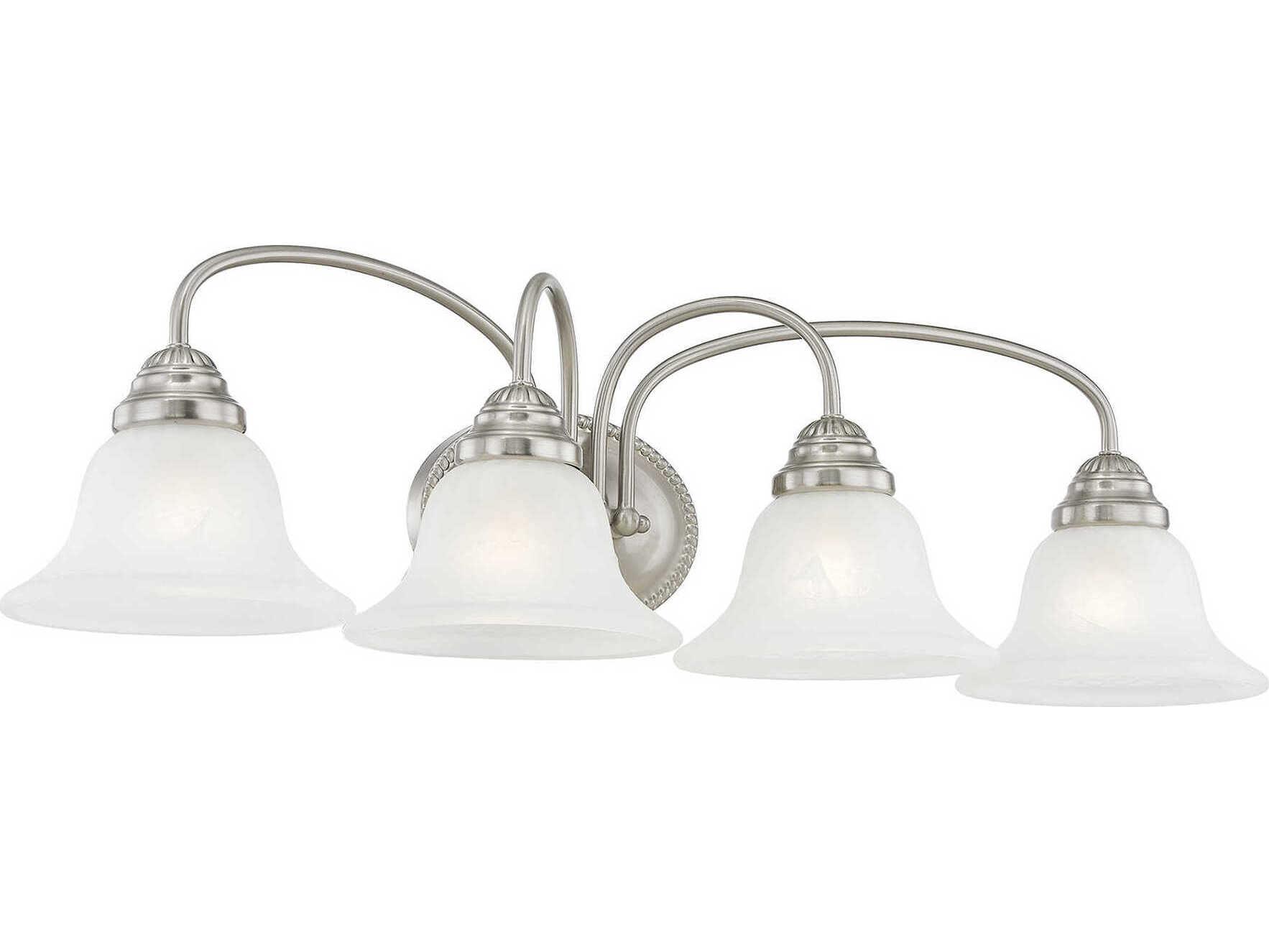 Livex Lighting Edgemont 4-Light Brushed Nickel Glass Vanity Light