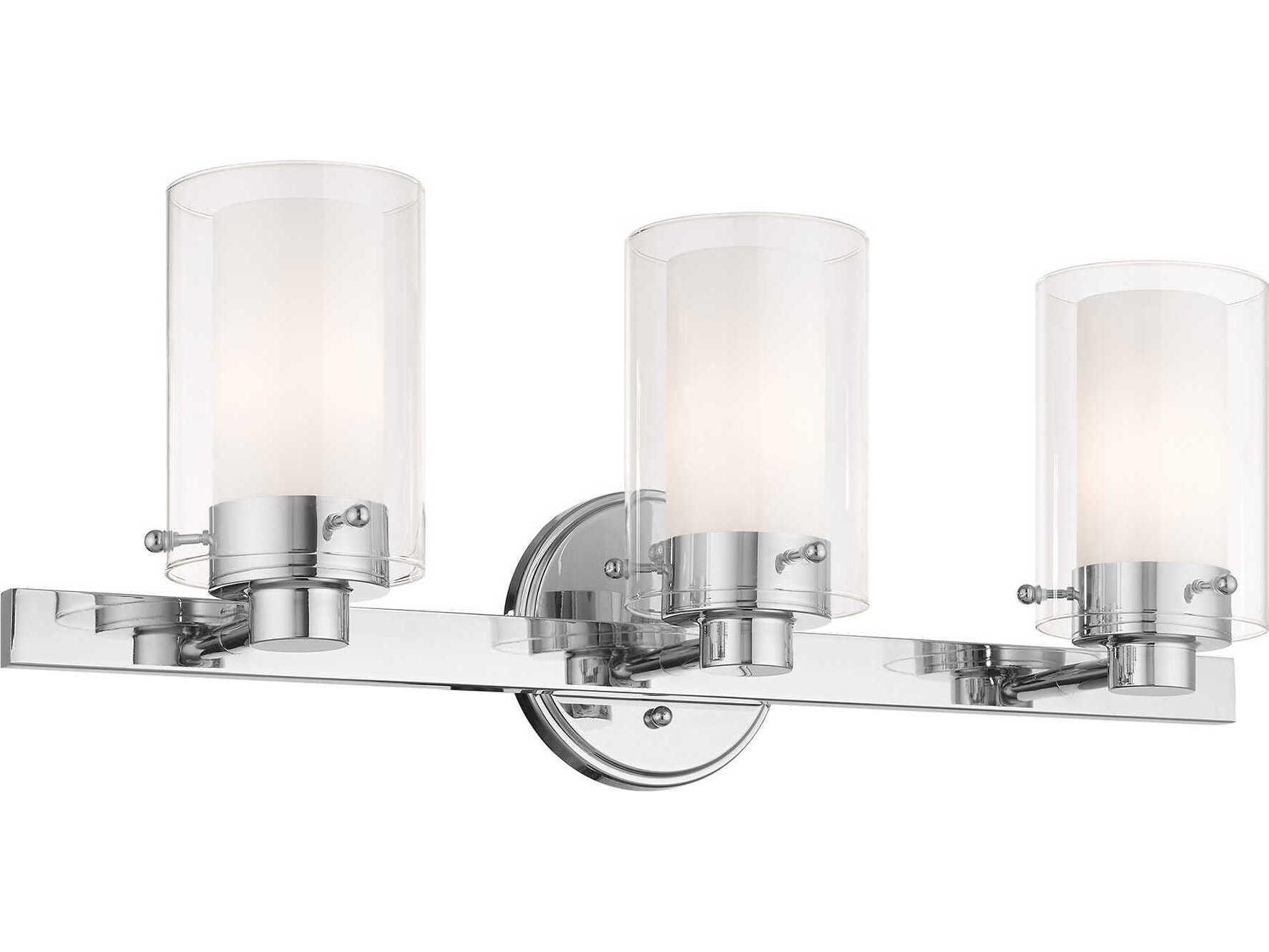 Livex Lighting Manhattan 3-Light Polished Chrome Glass Vanity Light