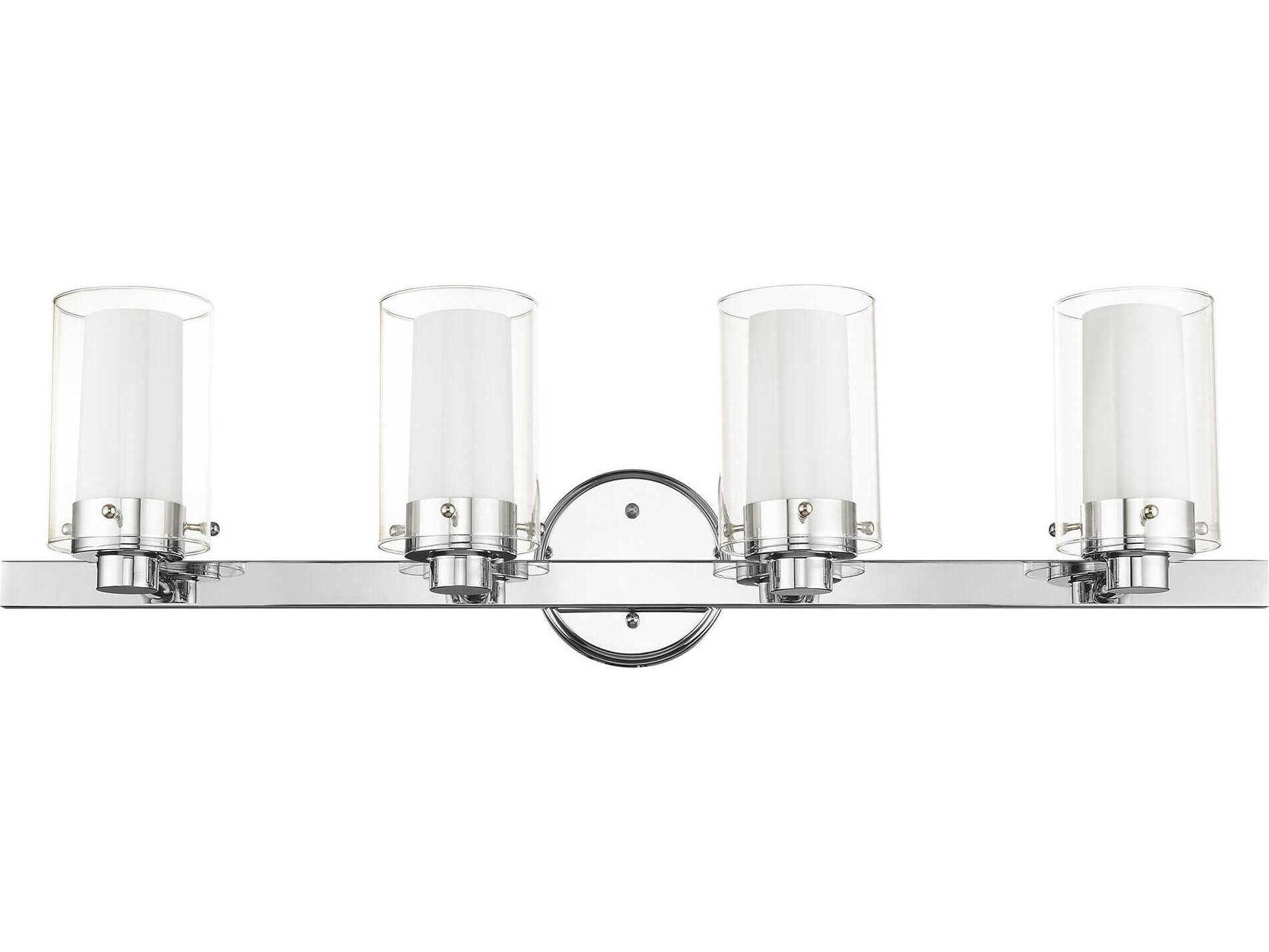 Livex Lighting Manhattan 4-Light Polished Chrome Glass Vanity Light