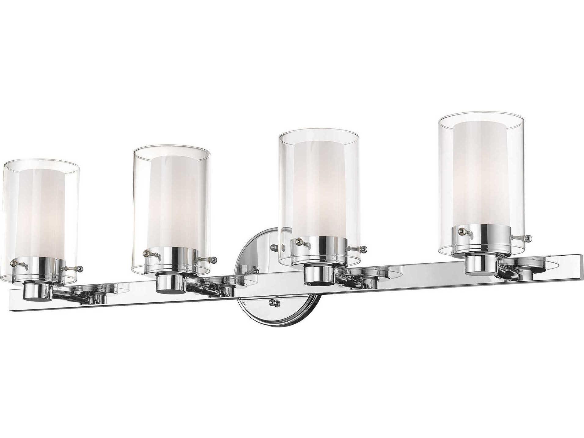 Livex Lighting Manhattan 4-Light Polished Chrome Glass Vanity Light