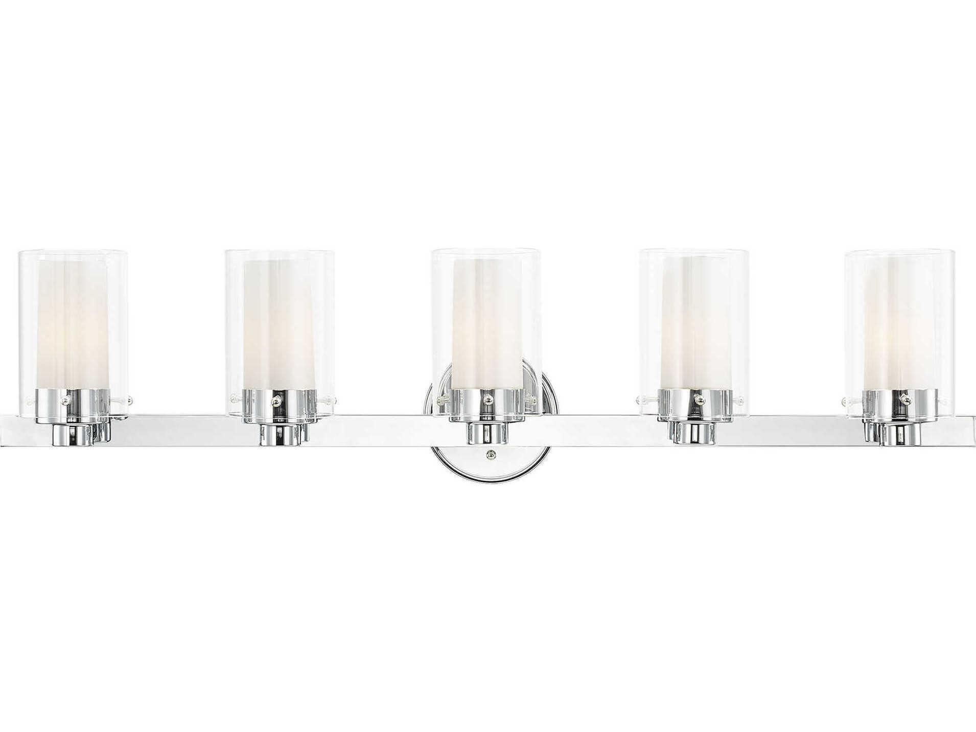 Livex Lighting Manhattan 5-Light Polished Chrome Glass Vanity Light
