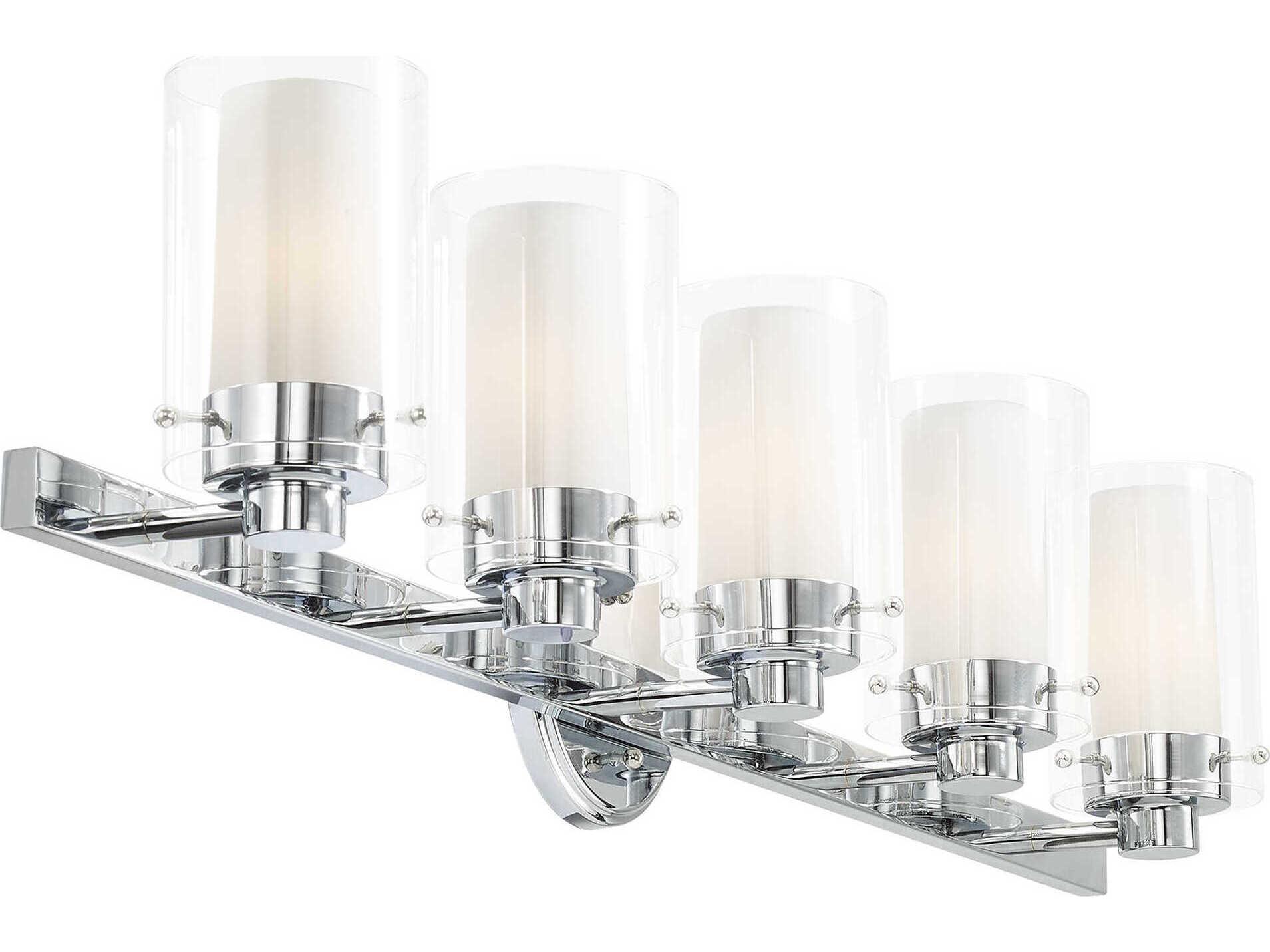 Livex Lighting Manhattan 5-Light Polished Chrome Glass Vanity Light