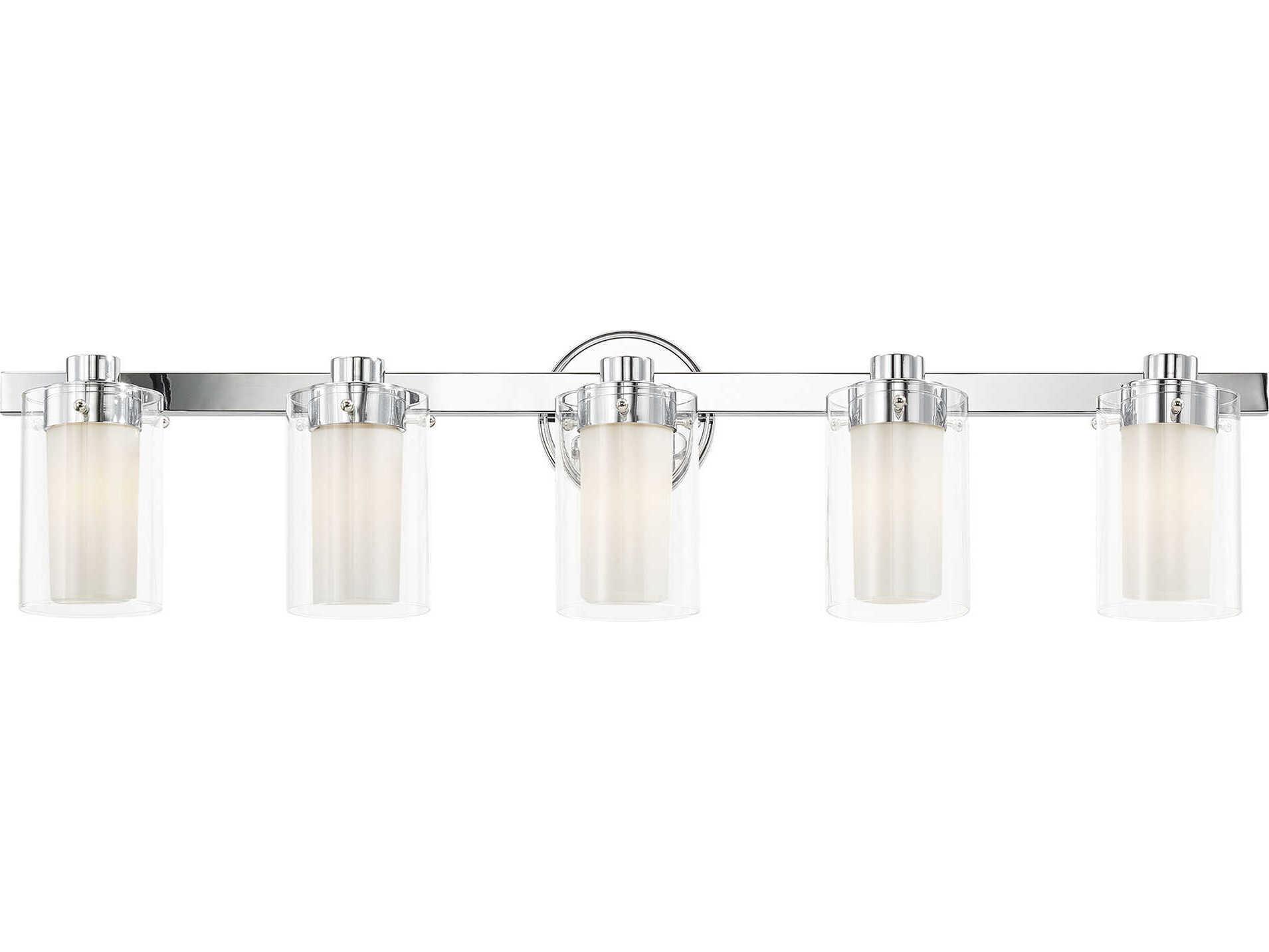 Livex Lighting Manhattan 5-Light Polished Chrome Glass Vanity Light