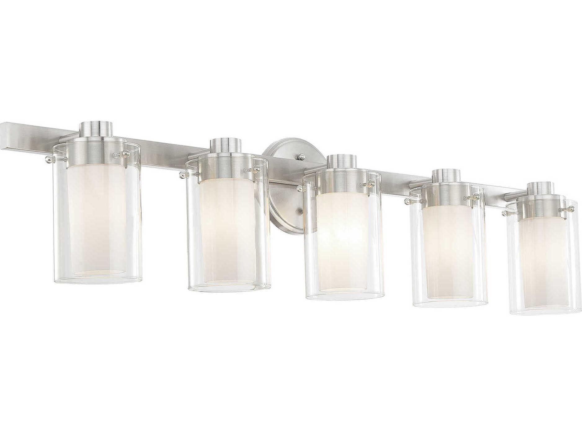 Livex Lighting Manhattan 5-Light Brushed Nickel Glass Vanity Light