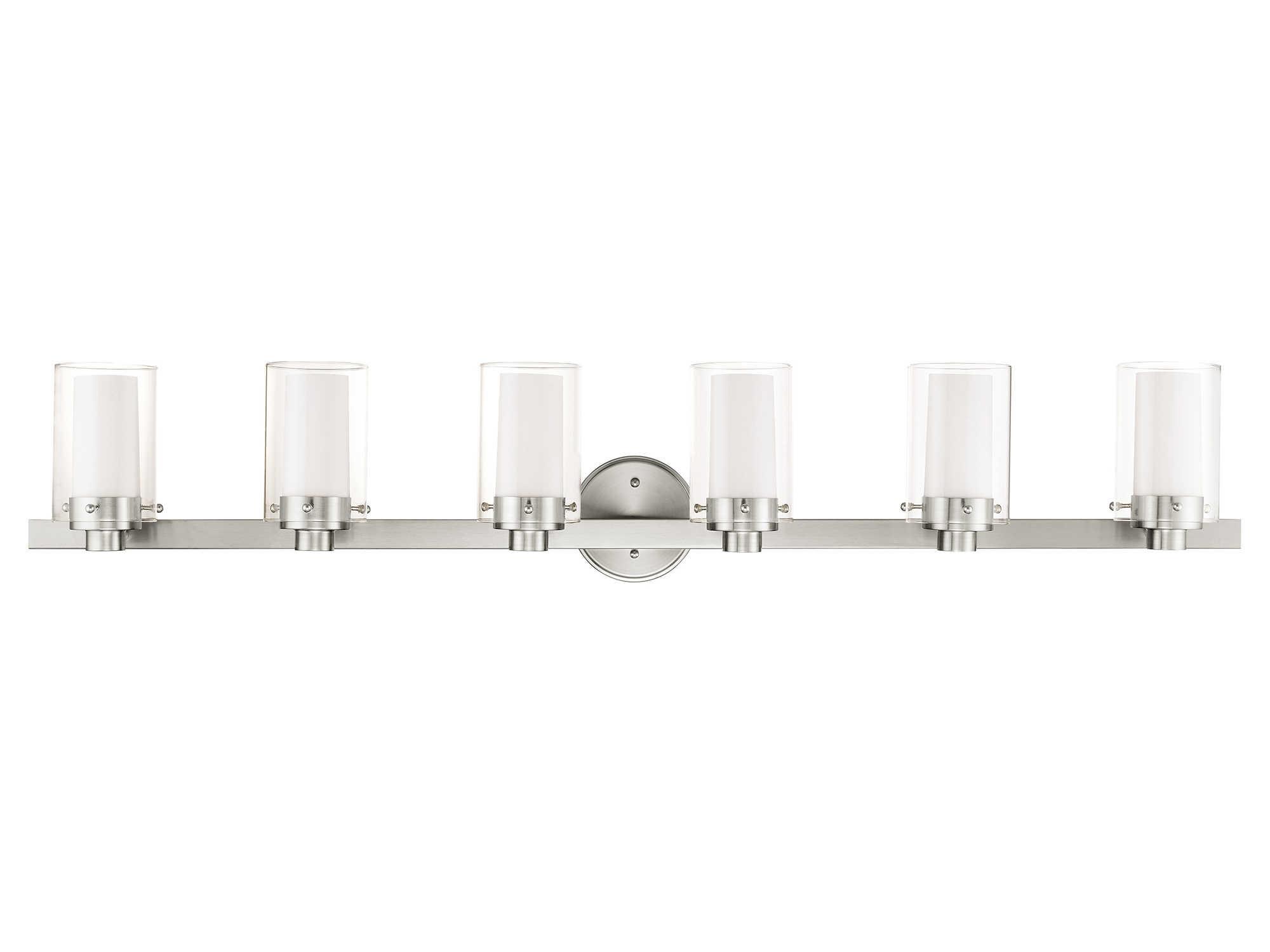 Livex Lighting Manhattan 6-Light Brushed Nickel Glass Vanity Light