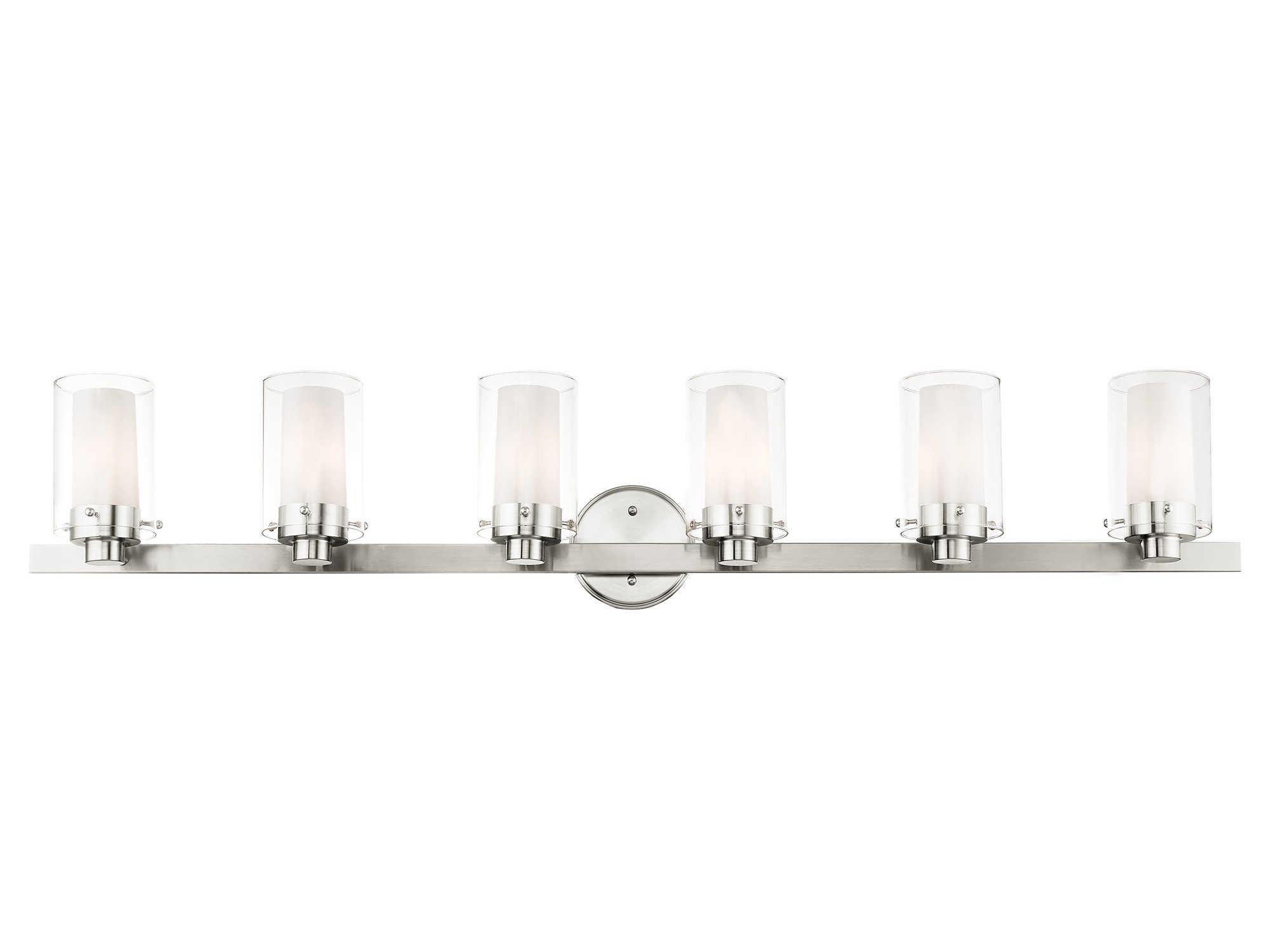 Livex Lighting Manhattan 6-Light Brushed Nickel Glass Vanity Light