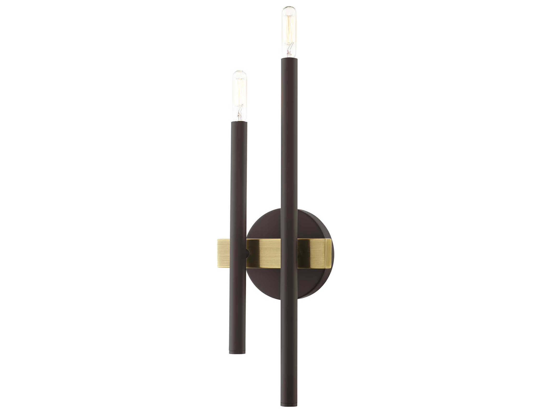 Livex Lighting Denmark 2-Light Bronze Antique Brass Black Wall Sconce