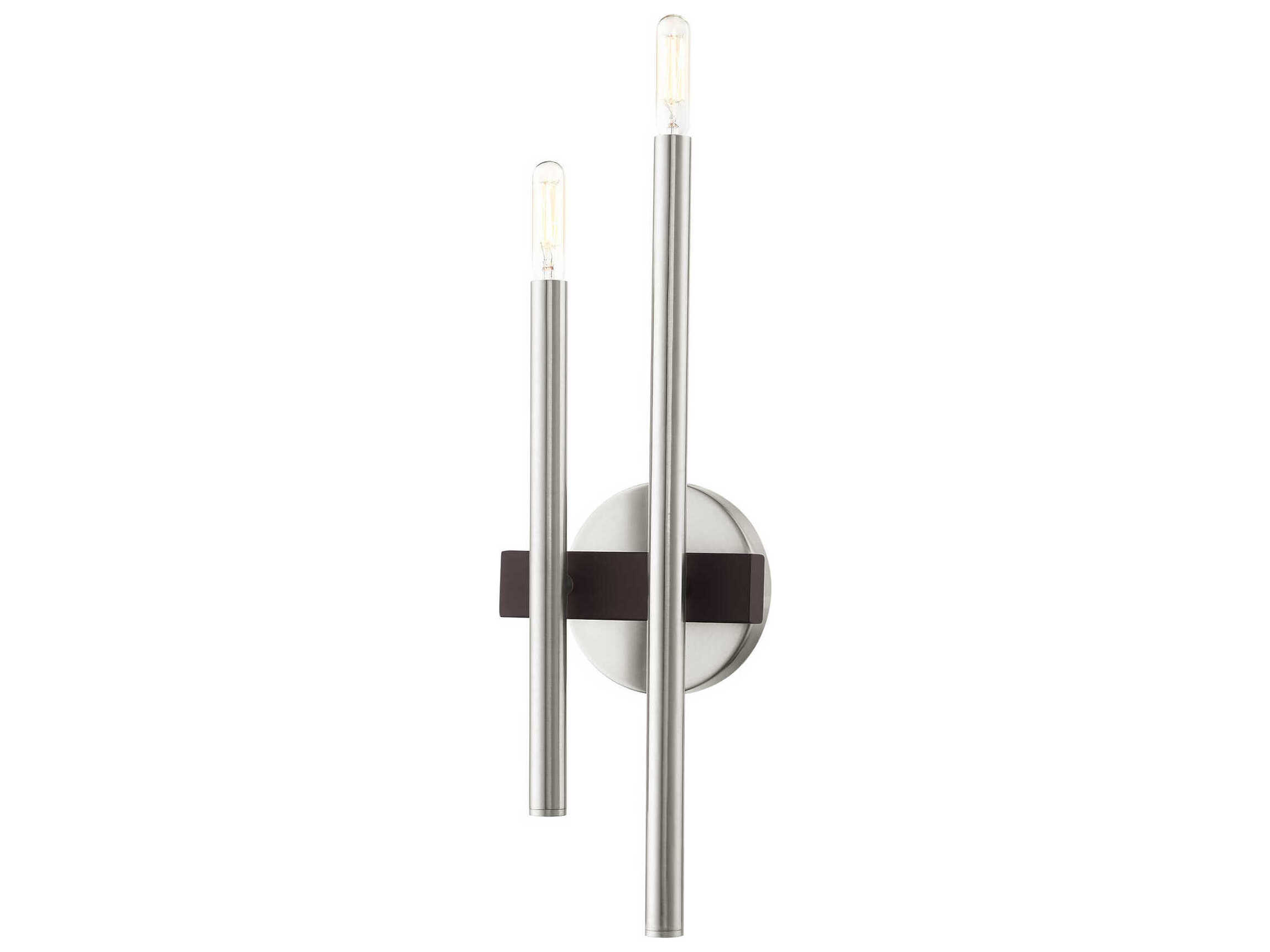 Livex Lighting Denmark 2-Light Brushed Nickel Bronze Wall Sconce