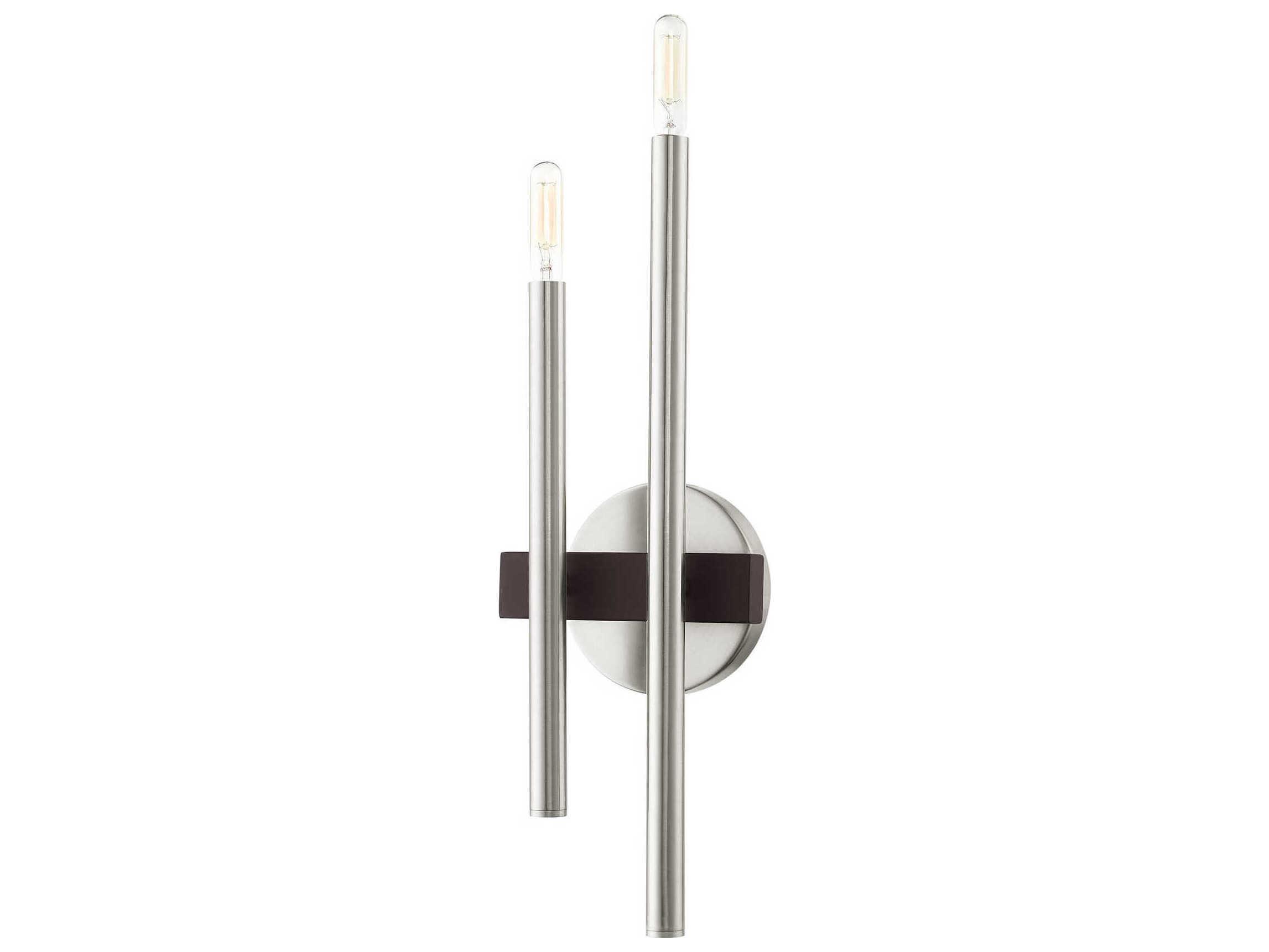 Livex Lighting Denmark 2-Light Brushed Nickel Bronze Wall Sconce