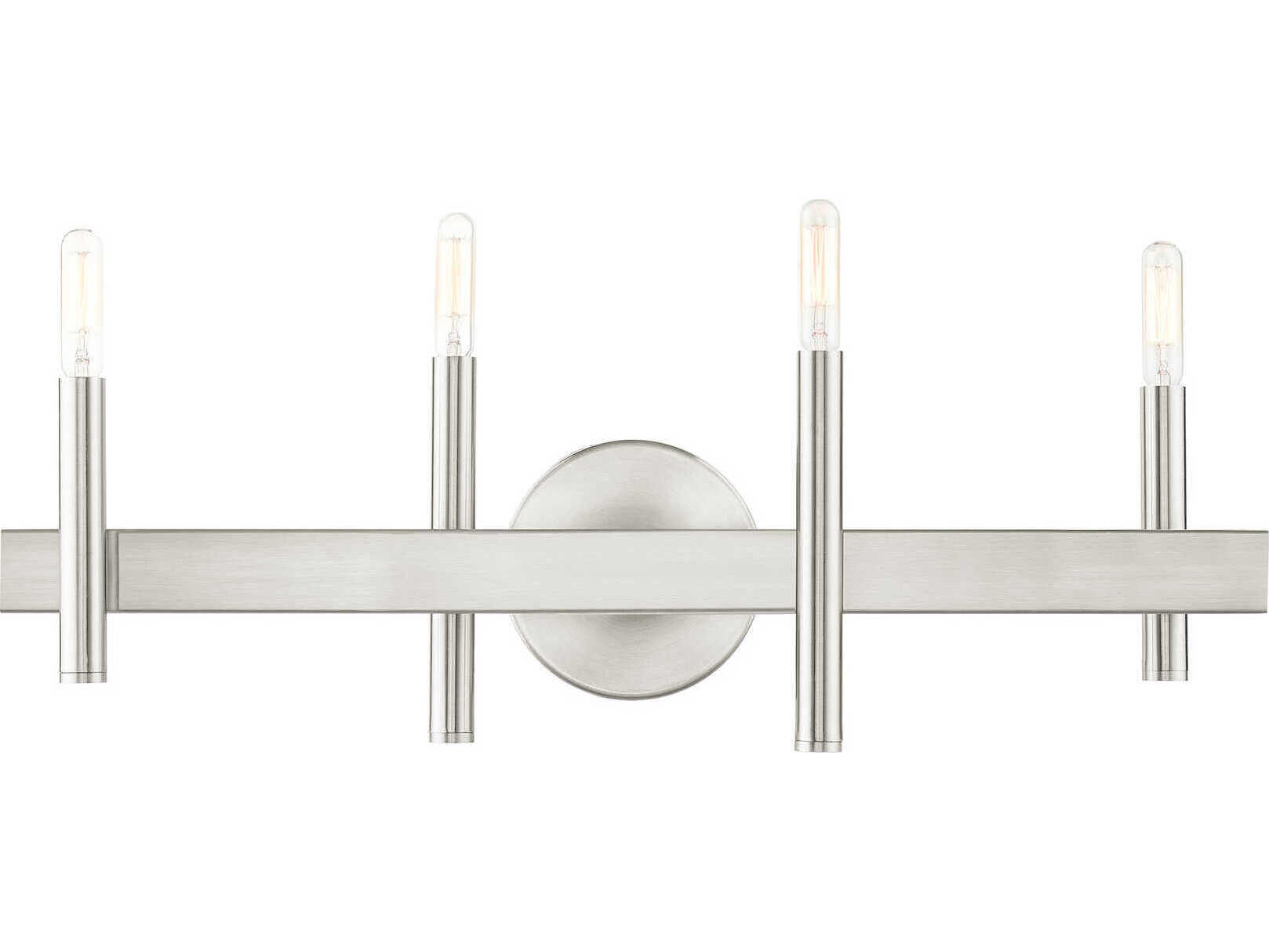 Livex Lighting Denmark 4-Light Brushed Nickel Bronze Vanity Light