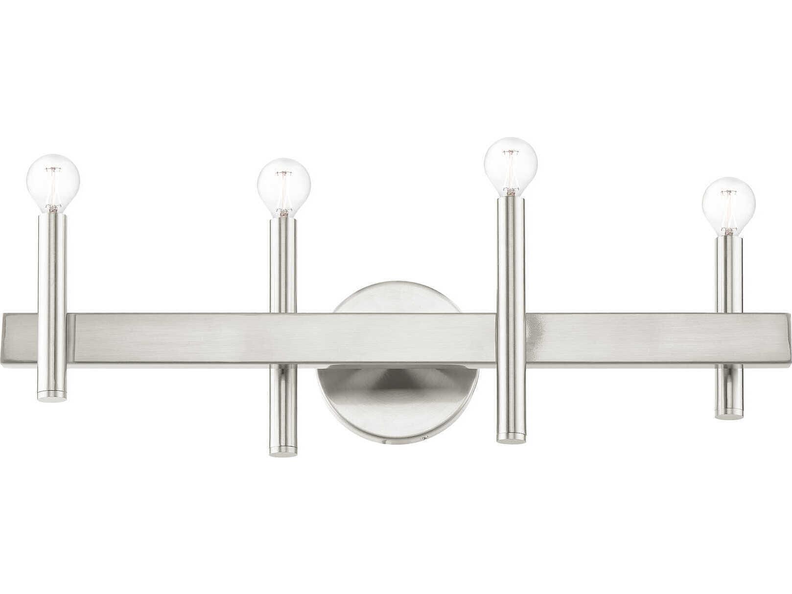 Livex Lighting Denmark 4-Light Brushed Nickel Bronze Vanity Light