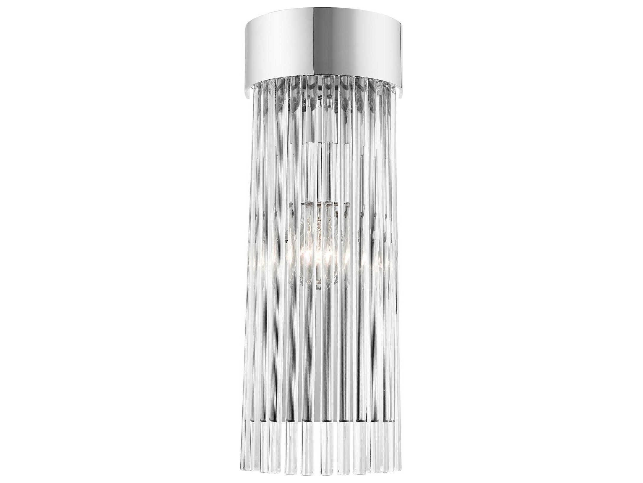 Livex Lighting Norwich 1-Light Polished Chrome Crystal Wall Sconce