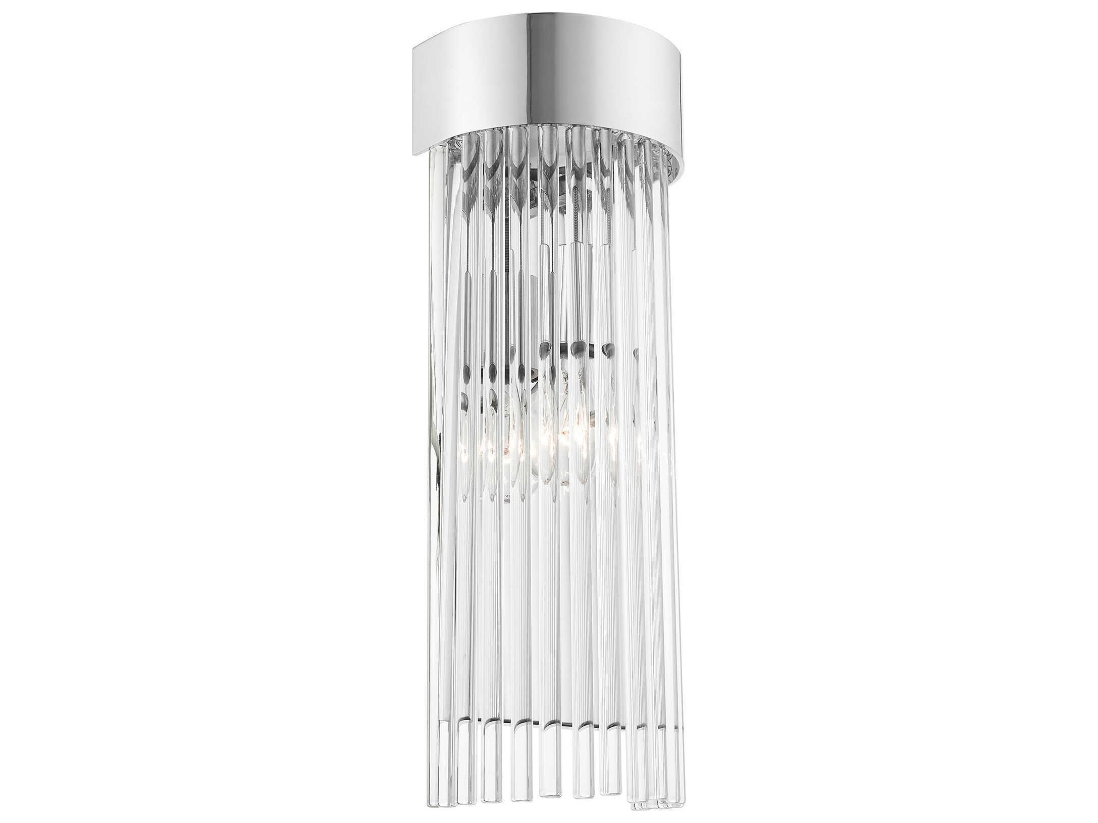 Livex Lighting Norwich 1-Light Polished Chrome Crystal Wall Sconce