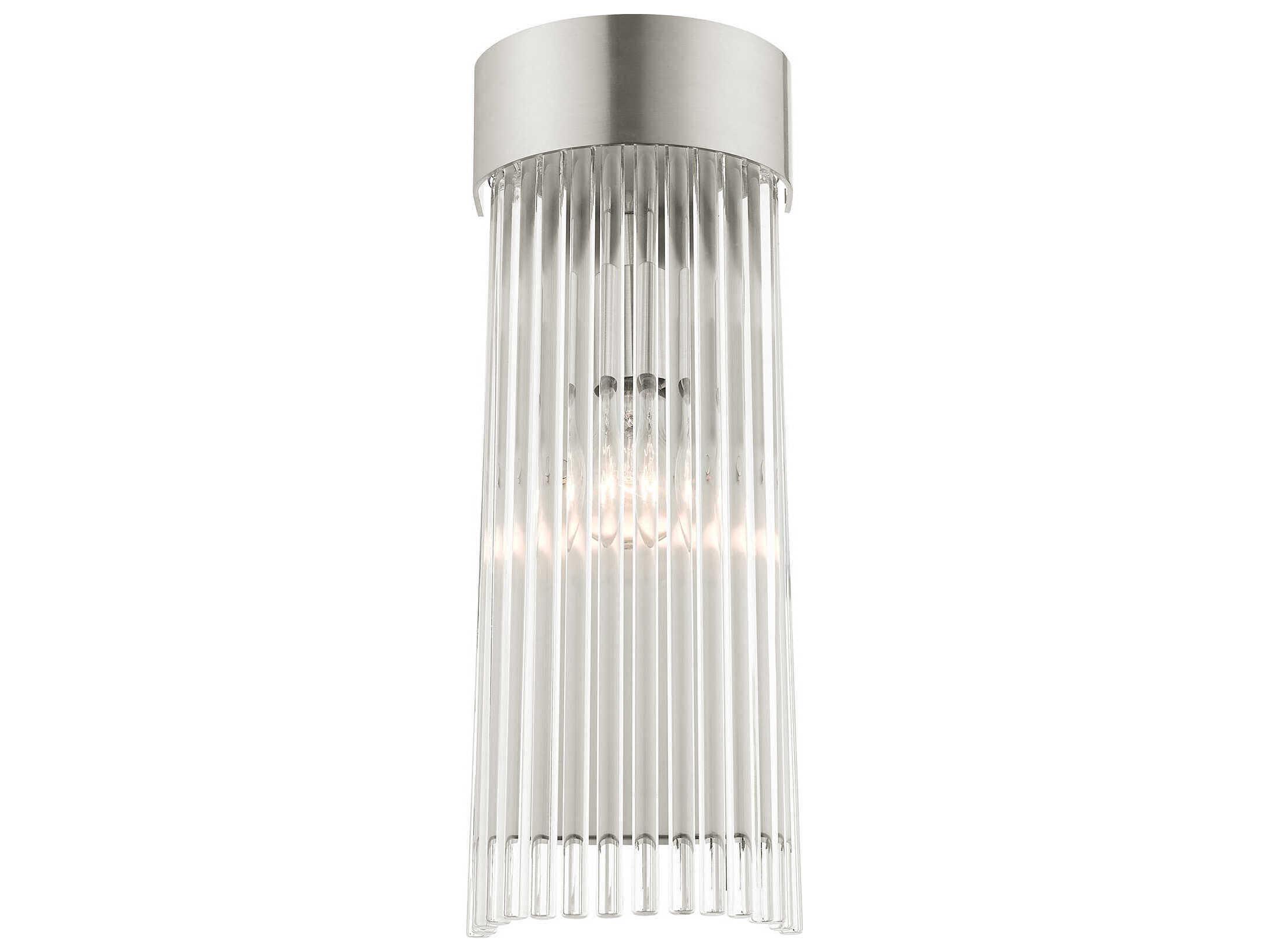 Livex Lighting Norwich 1-Light Brushed Nickel Crystal Wall Sconce
