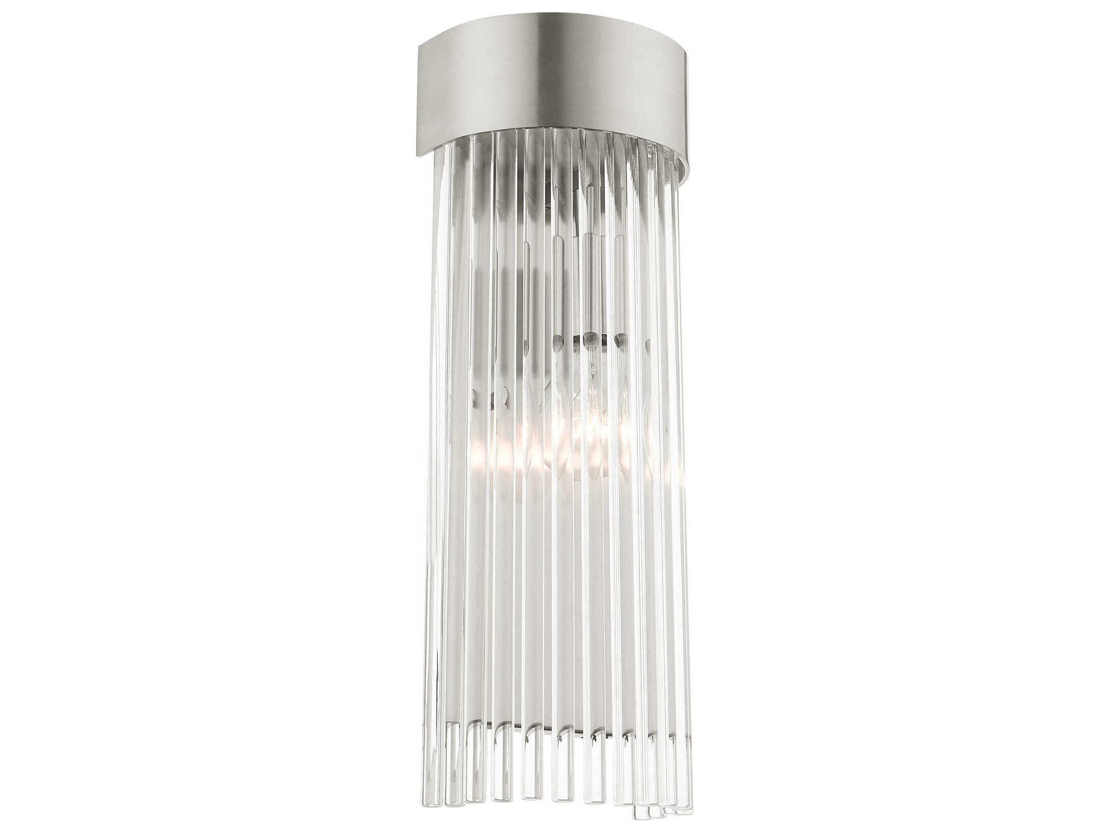 Livex Lighting Norwich 1-Light Brushed Nickel Crystal Wall Sconce