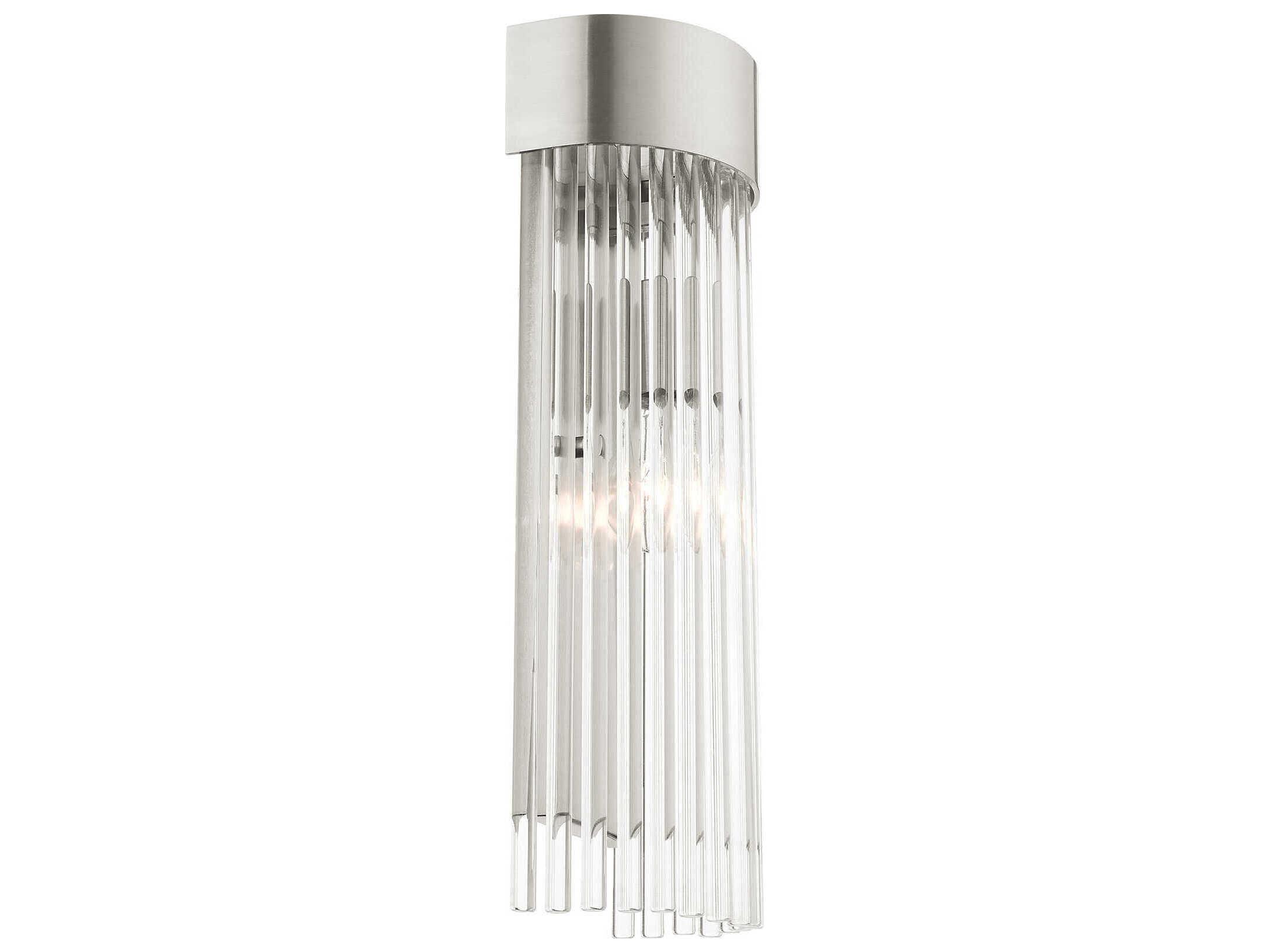 Livex Lighting Norwich 1-Light Brushed Nickel Crystal Wall Sconce