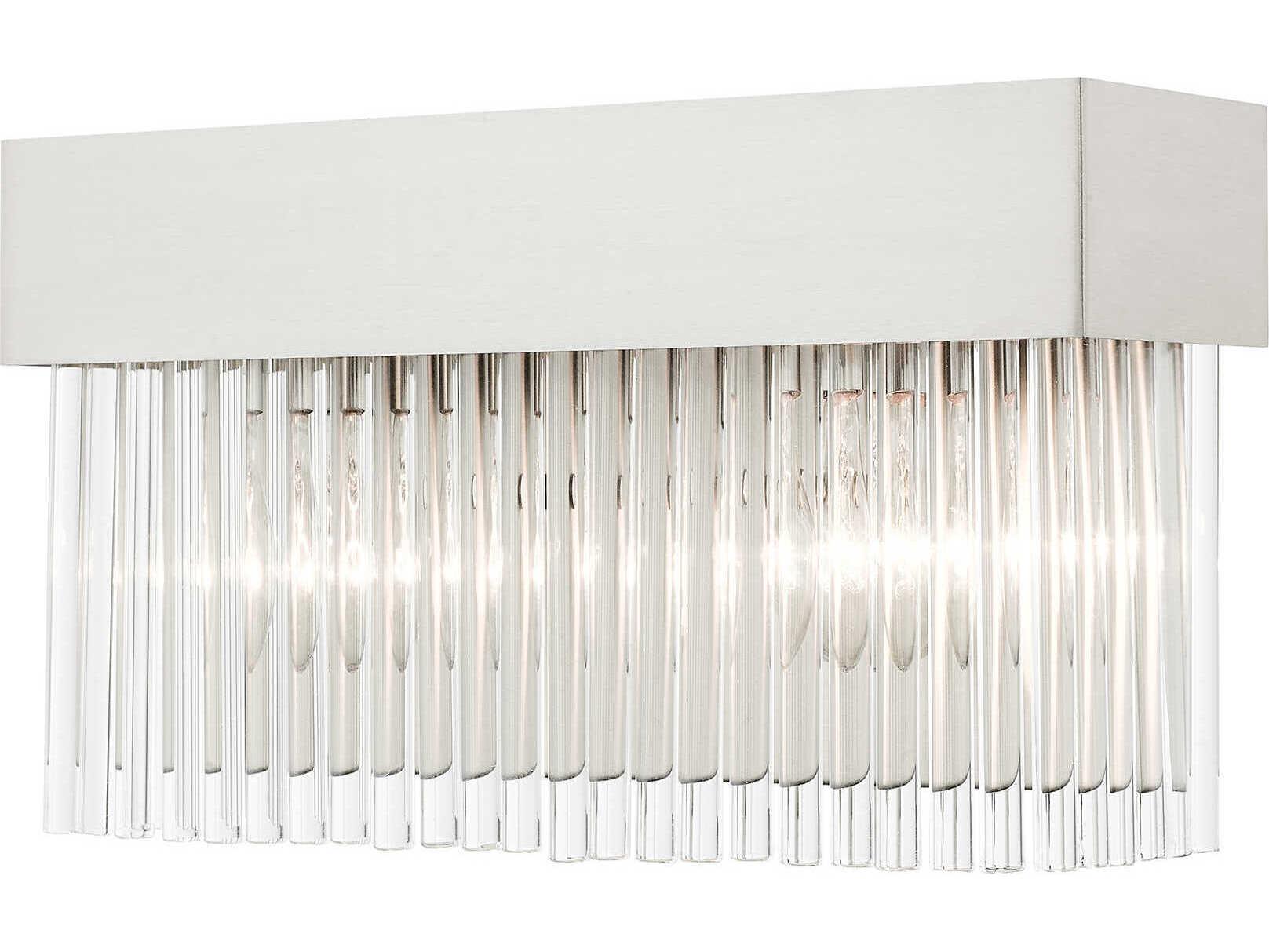 Livex Lighting Norwich 2-Light Brushed Nickel Crystal Vanity Light