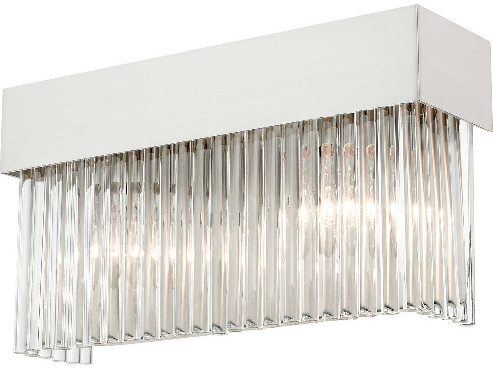 Livex Lighting Norwich 2-Light Brushed Nickel Crystal Vanity Light