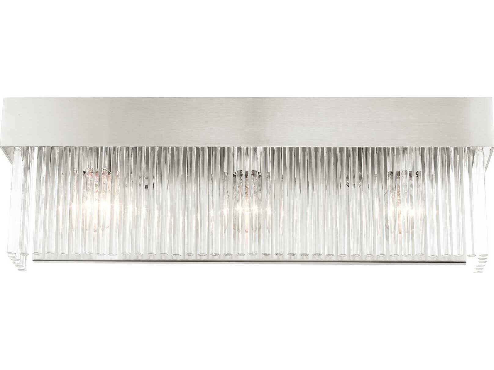 Livex Lighting Norwich 3-Light Brushed Nickel Crystal Vanity Light
