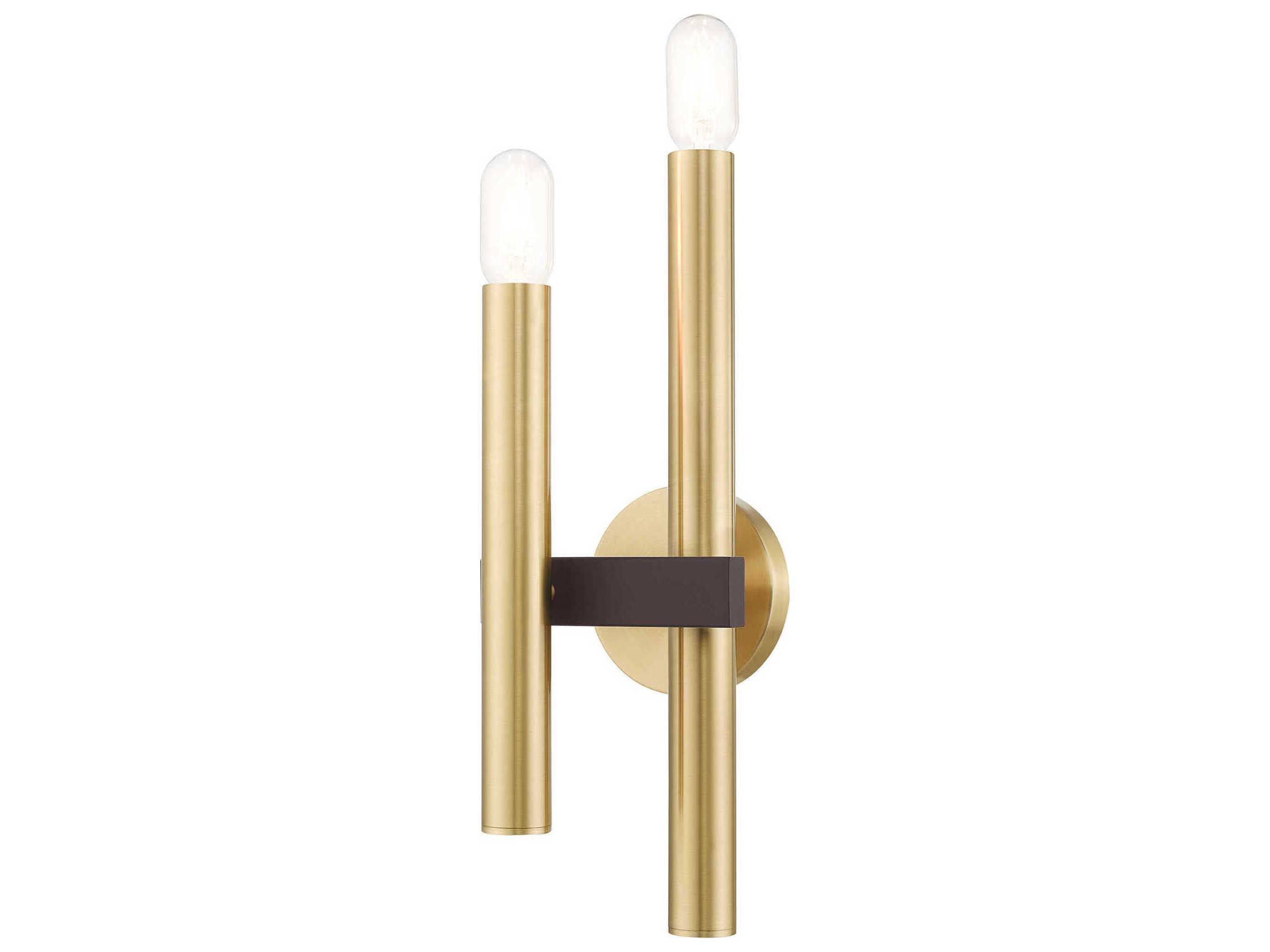 Livex Lighting Helsinki 2-Light Satin Brass Bronze Wall Sconce