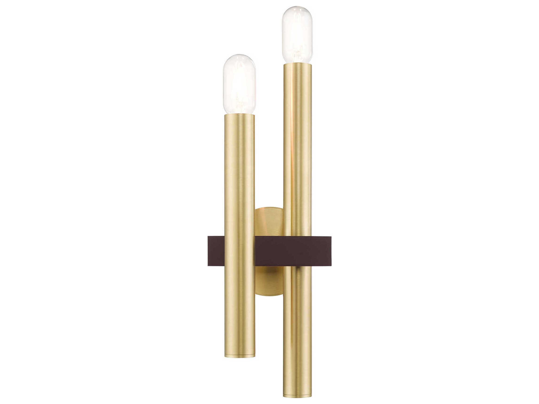 Livex Lighting Helsinki 2-Light Satin Brass Bronze Wall Sconce