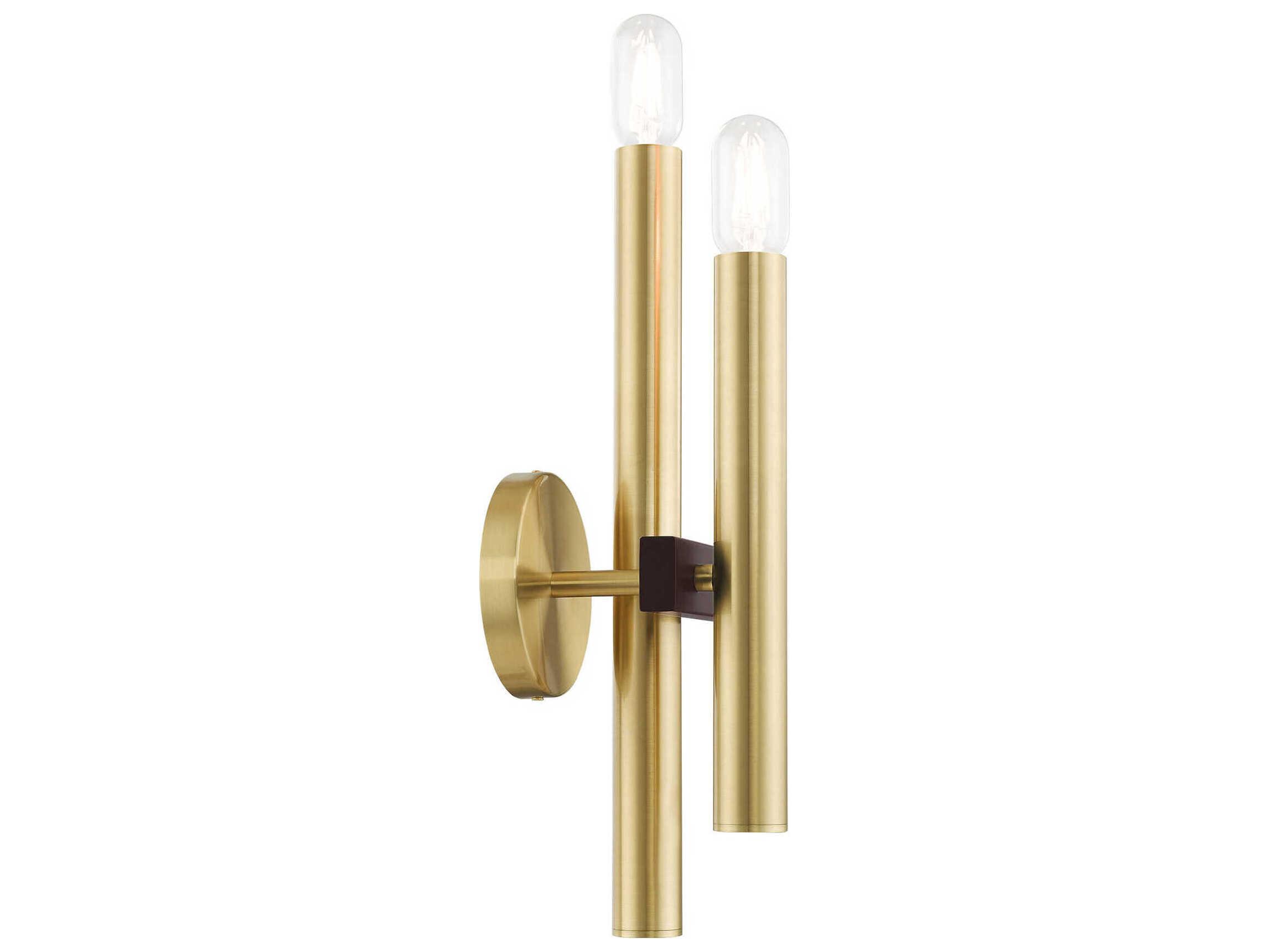 Livex Lighting Helsinki 2-Light Satin Brass Bronze Wall Sconce