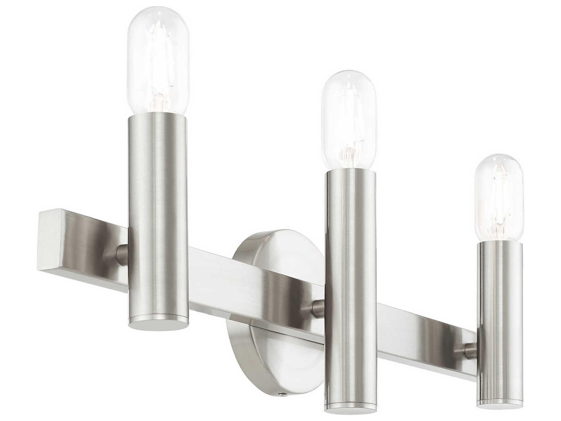 Livex Lighting Helsinki 3-Light Brushed Nickel Bronze Vanity Light