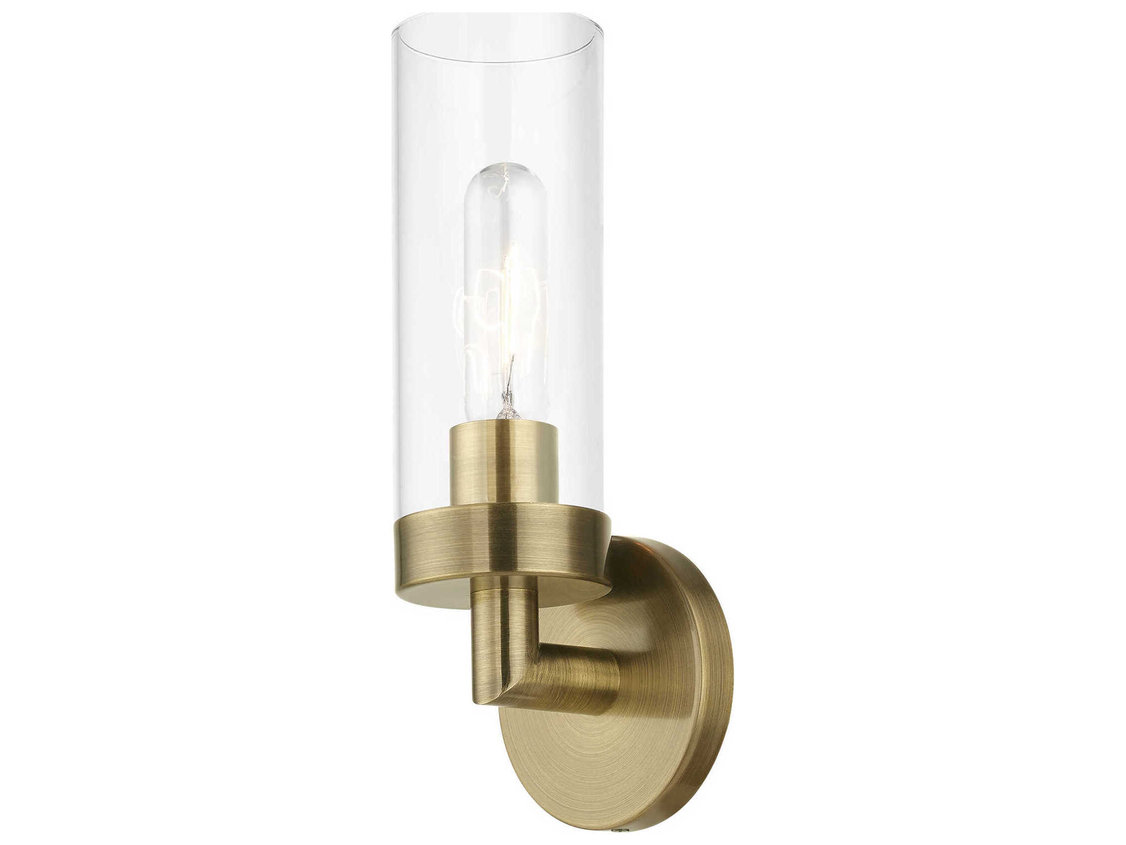 Livex Lighting Ludlow 1-Light Antique Brass Glass Wall Sconce