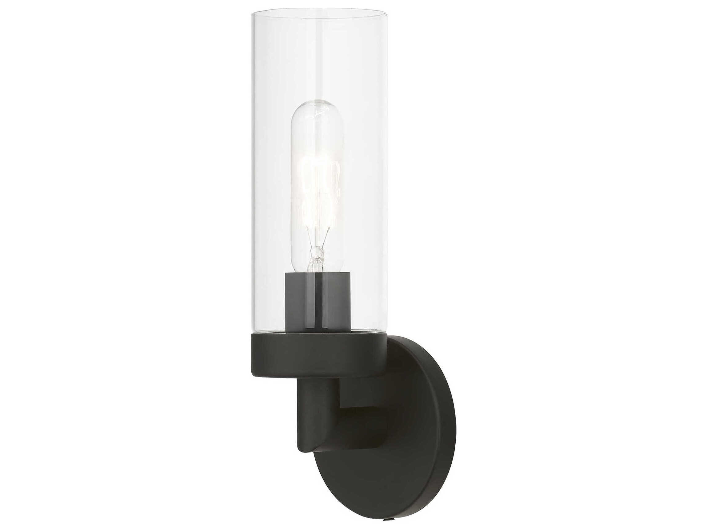 Livex Lighting Ludlow 1-Light Black Glass Wall Sconce