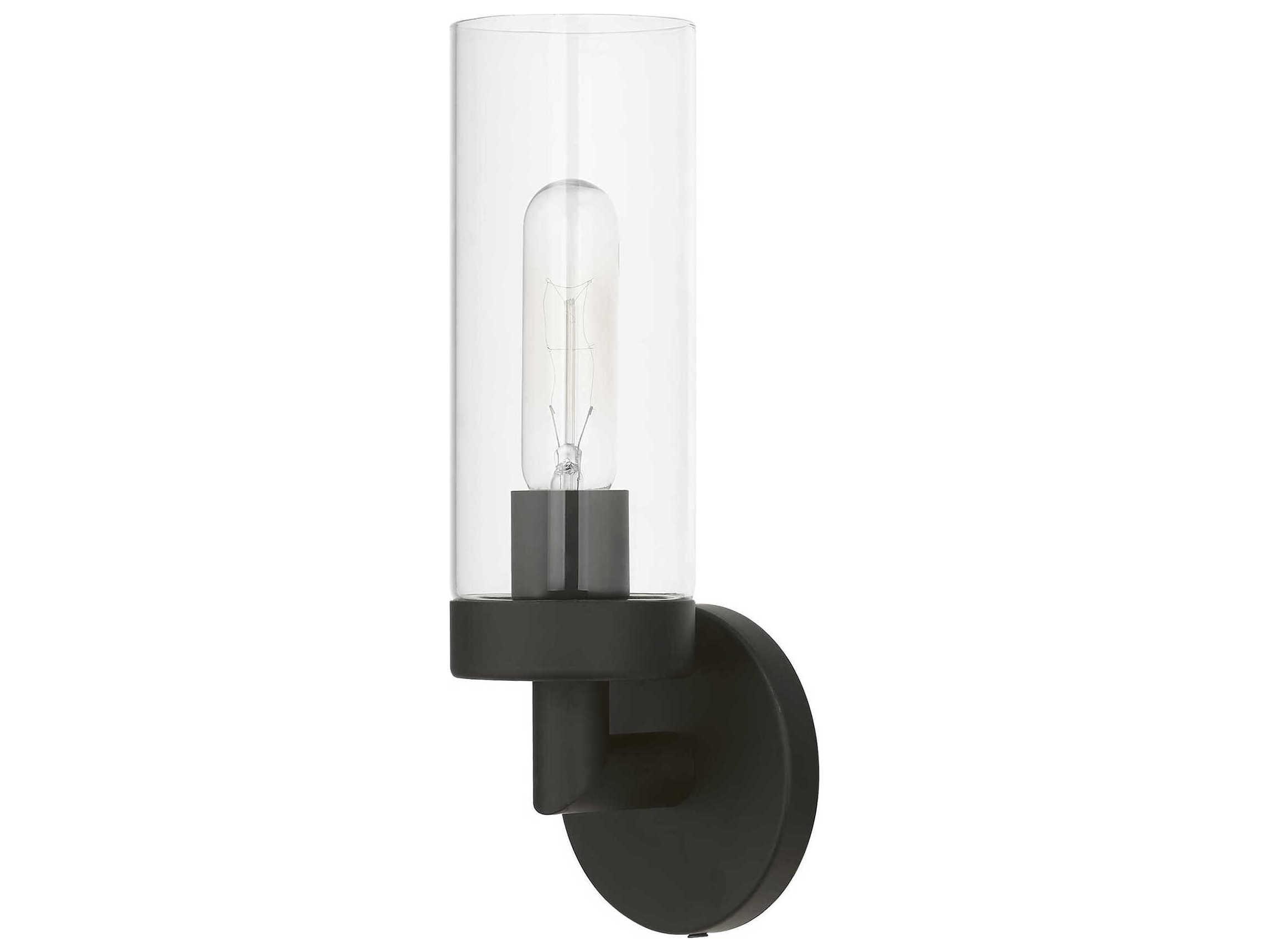 Livex Lighting Ludlow 1-Light Black Glass Wall Sconce