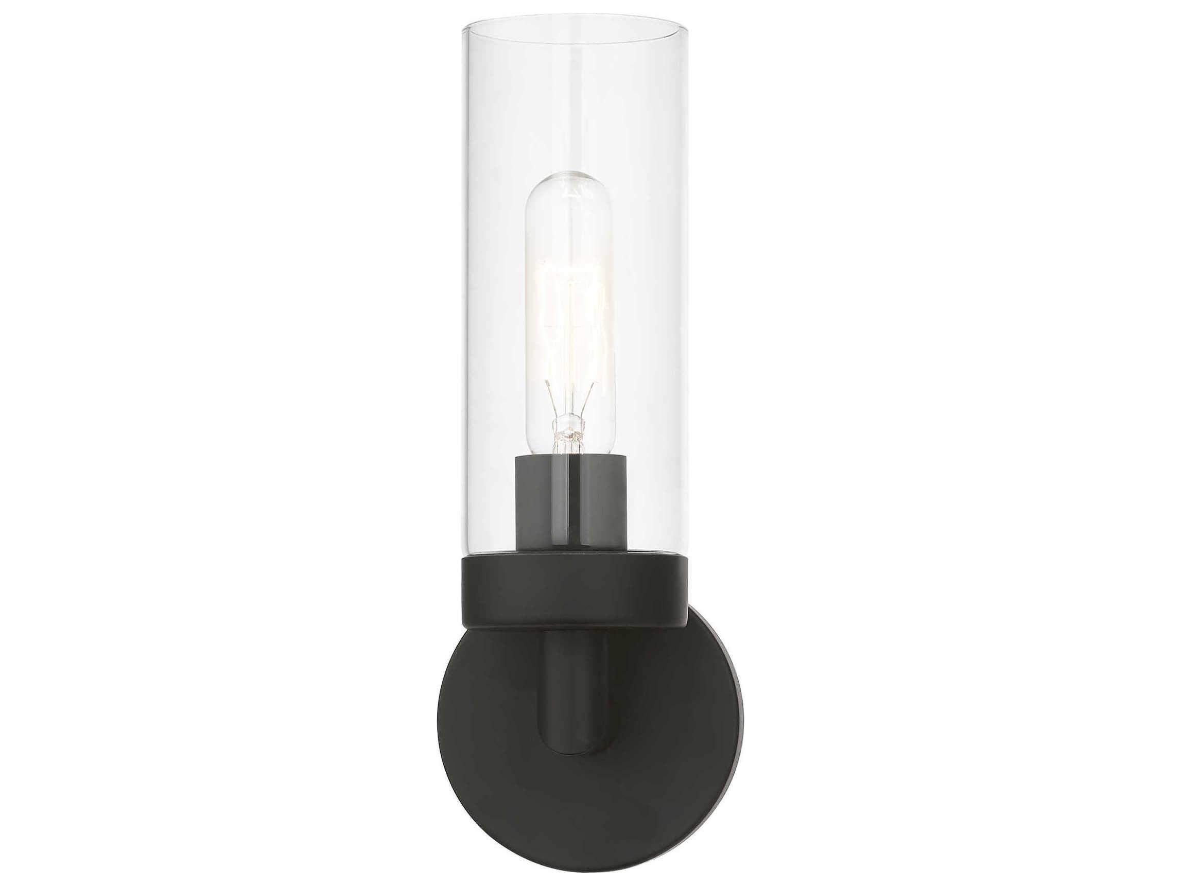 Livex Lighting Ludlow 1-Light Black Glass Wall Sconce