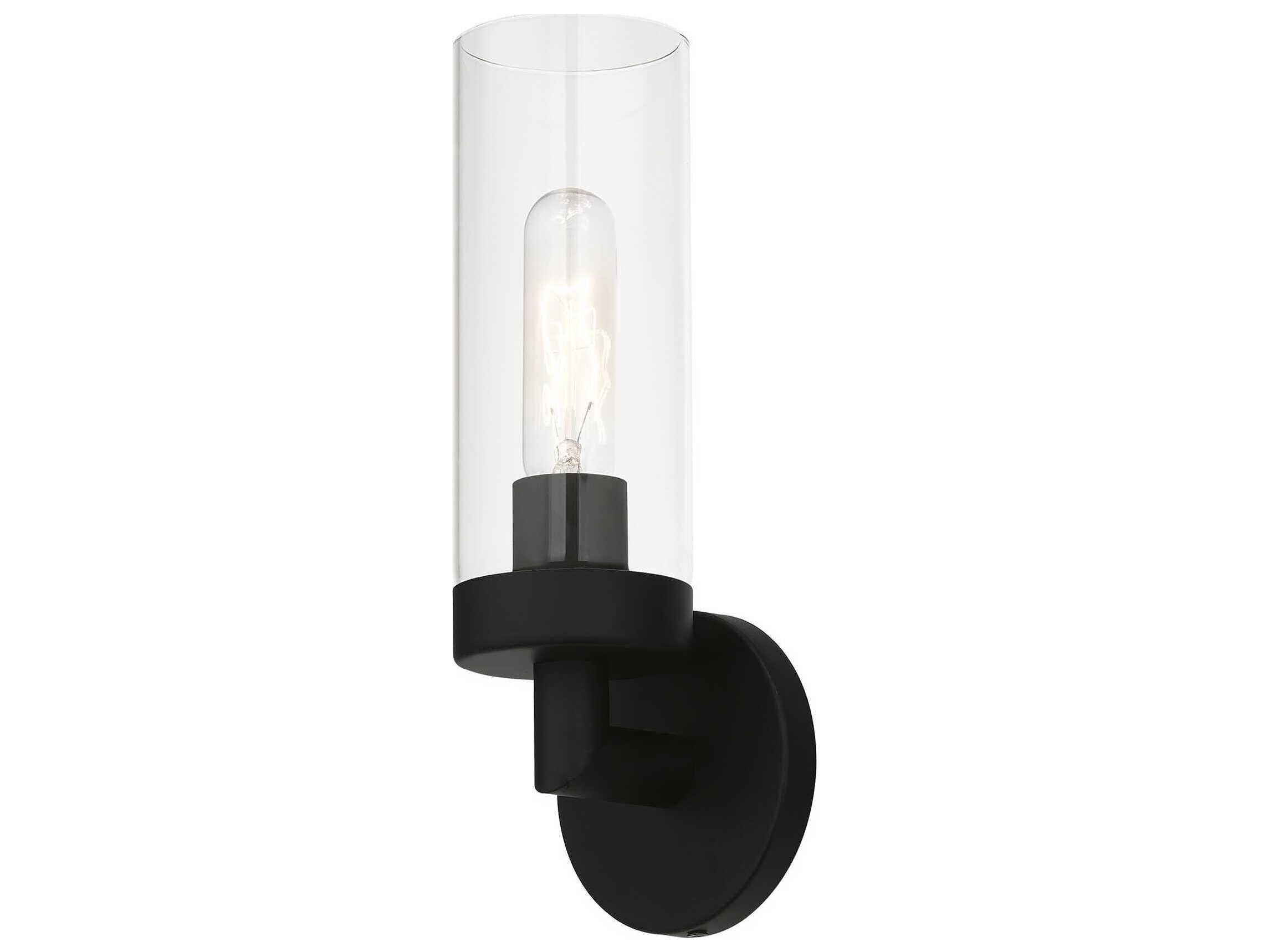 Livex Lighting Ludlow 1-Light Black Glass Wall Sconce