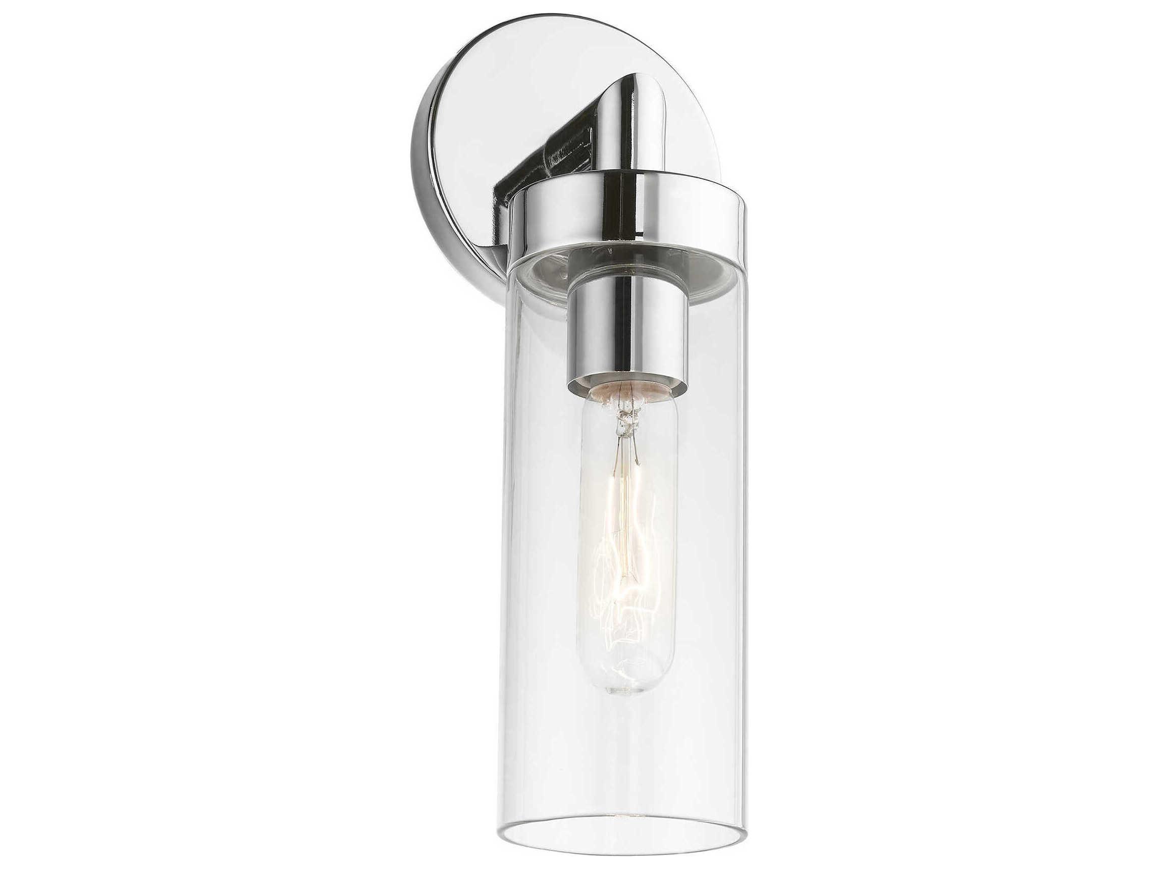 Livex Lighting Ludlow 1-Light Polished Chrome Glass Wall Sconce