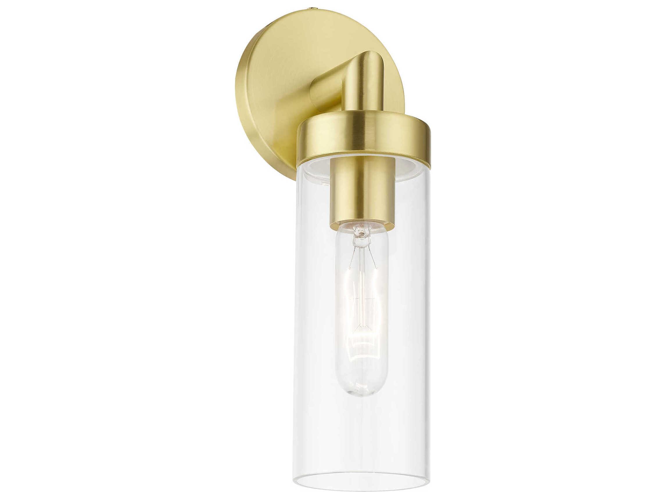 Livex Lighting Ludlow 1-Light Satin Brass Glass Wall Sconce