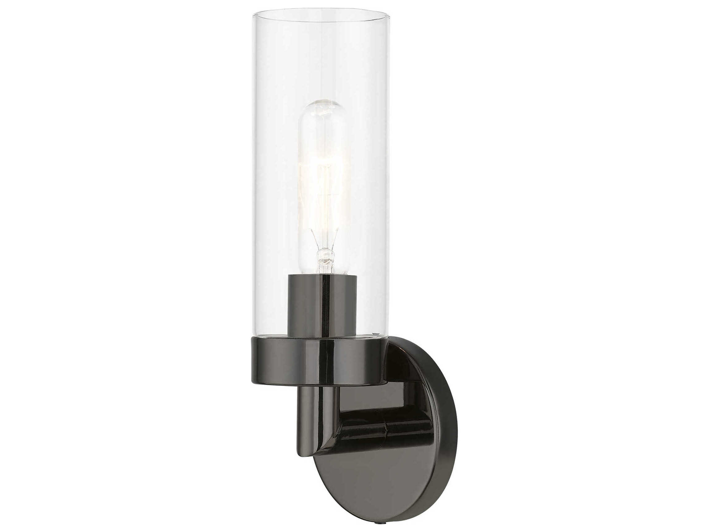 Livex Lighting Ludlow 1-Light Black Chrome Glass Wall Sconce