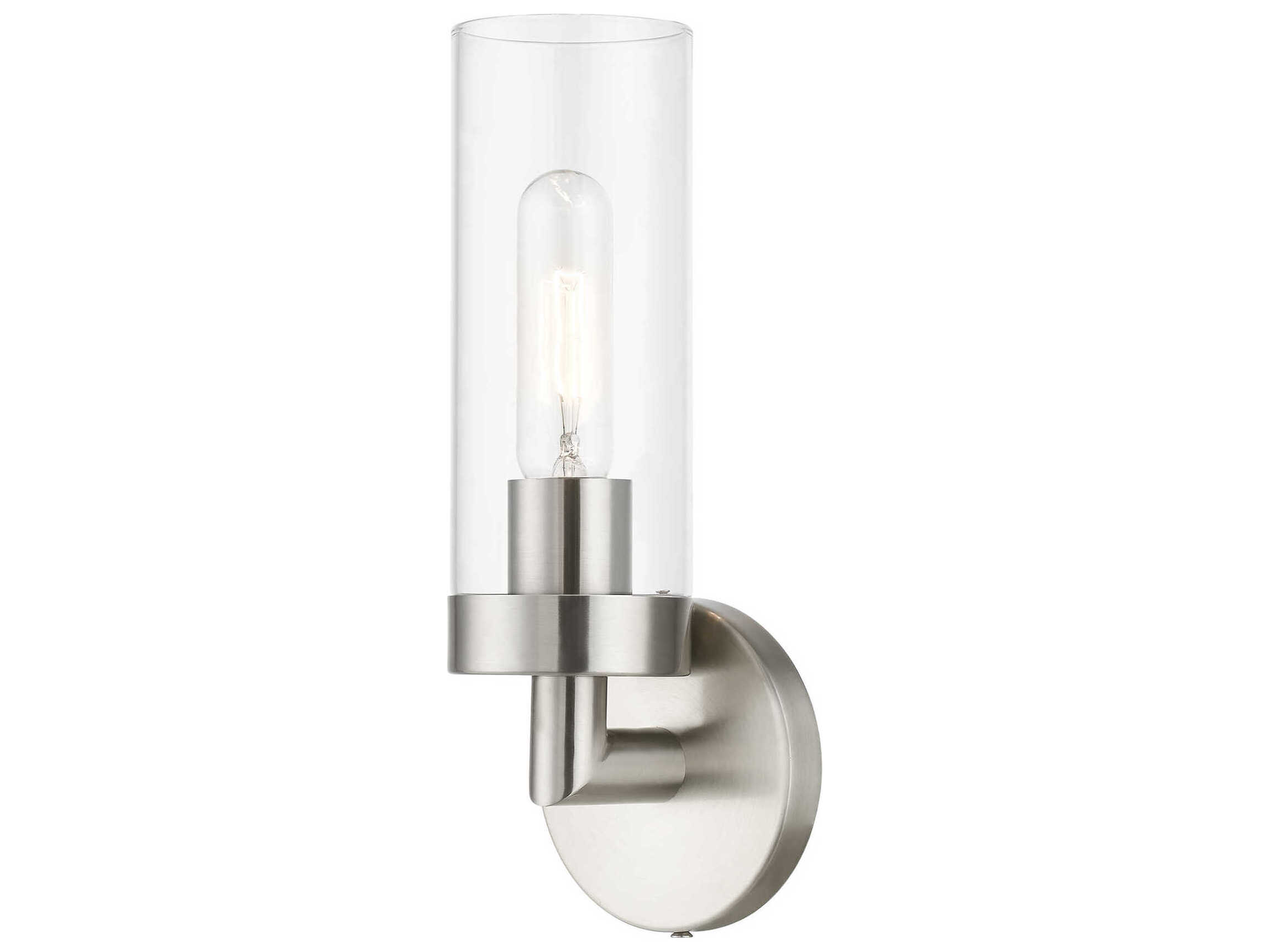 Livex Lighting Ludlow 1-Light Brushed Nickel Glass Wall Sconce