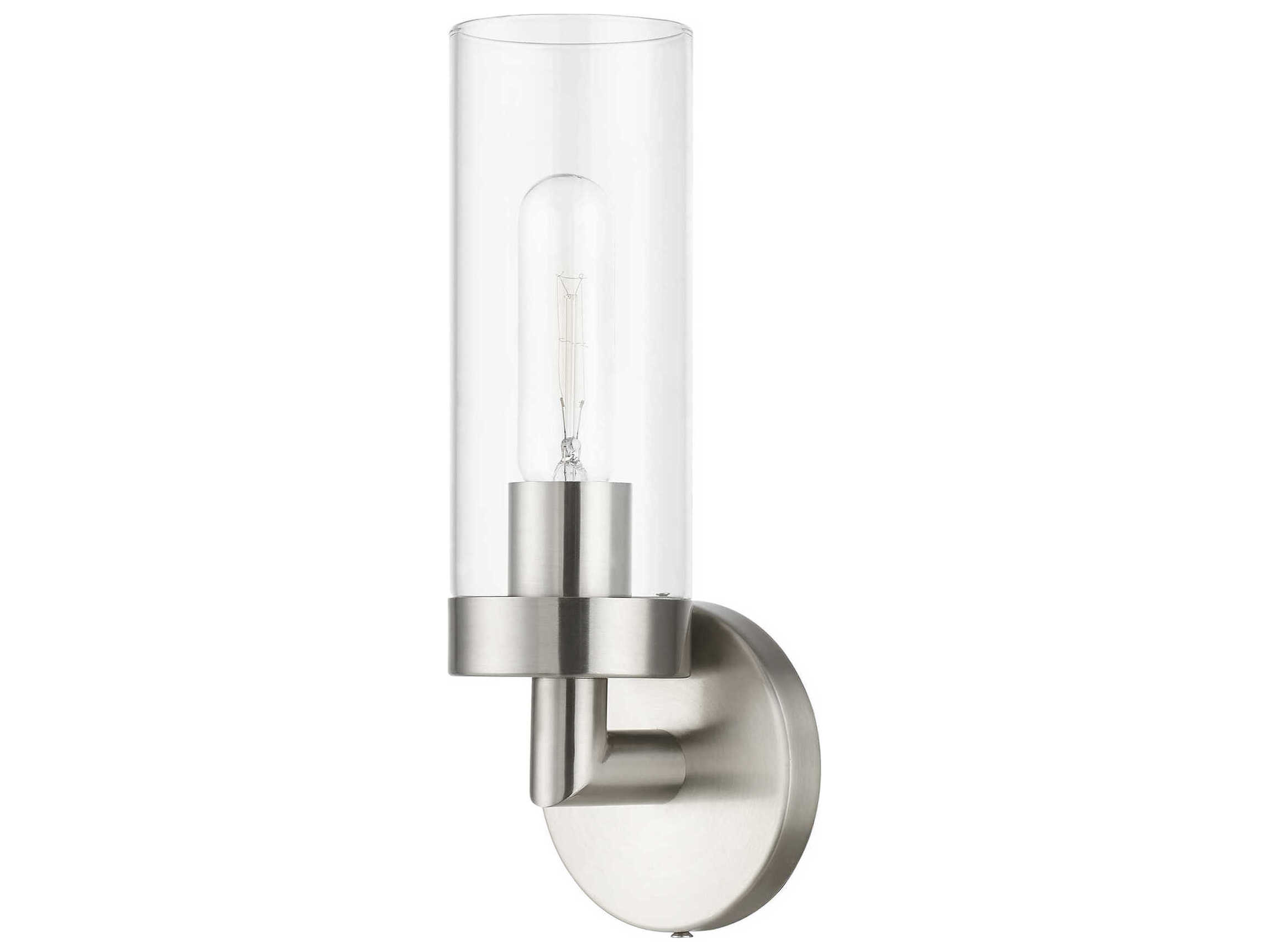 Livex Lighting Ludlow 1-Light Brushed Nickel Glass Wall Sconce