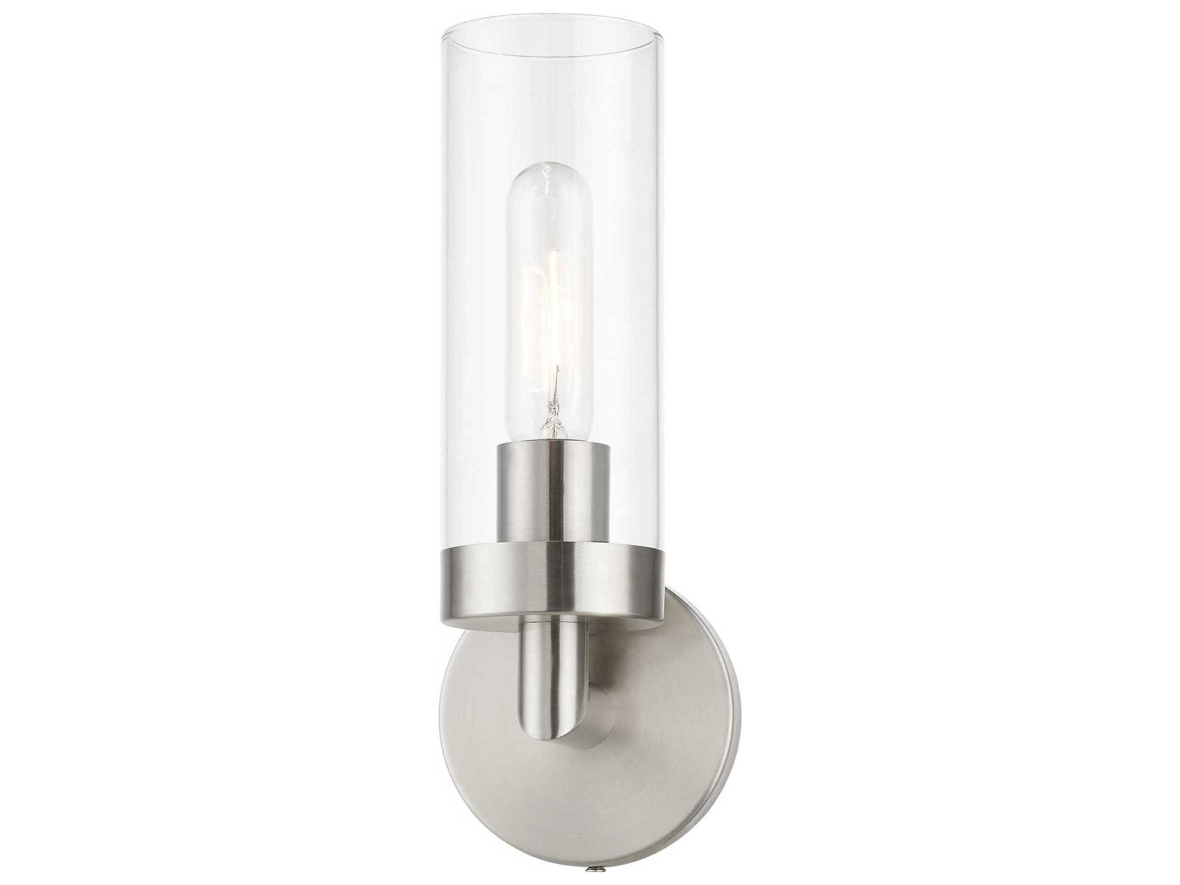 Livex Lighting Ludlow 1-Light Brushed Nickel Glass Wall Sconce